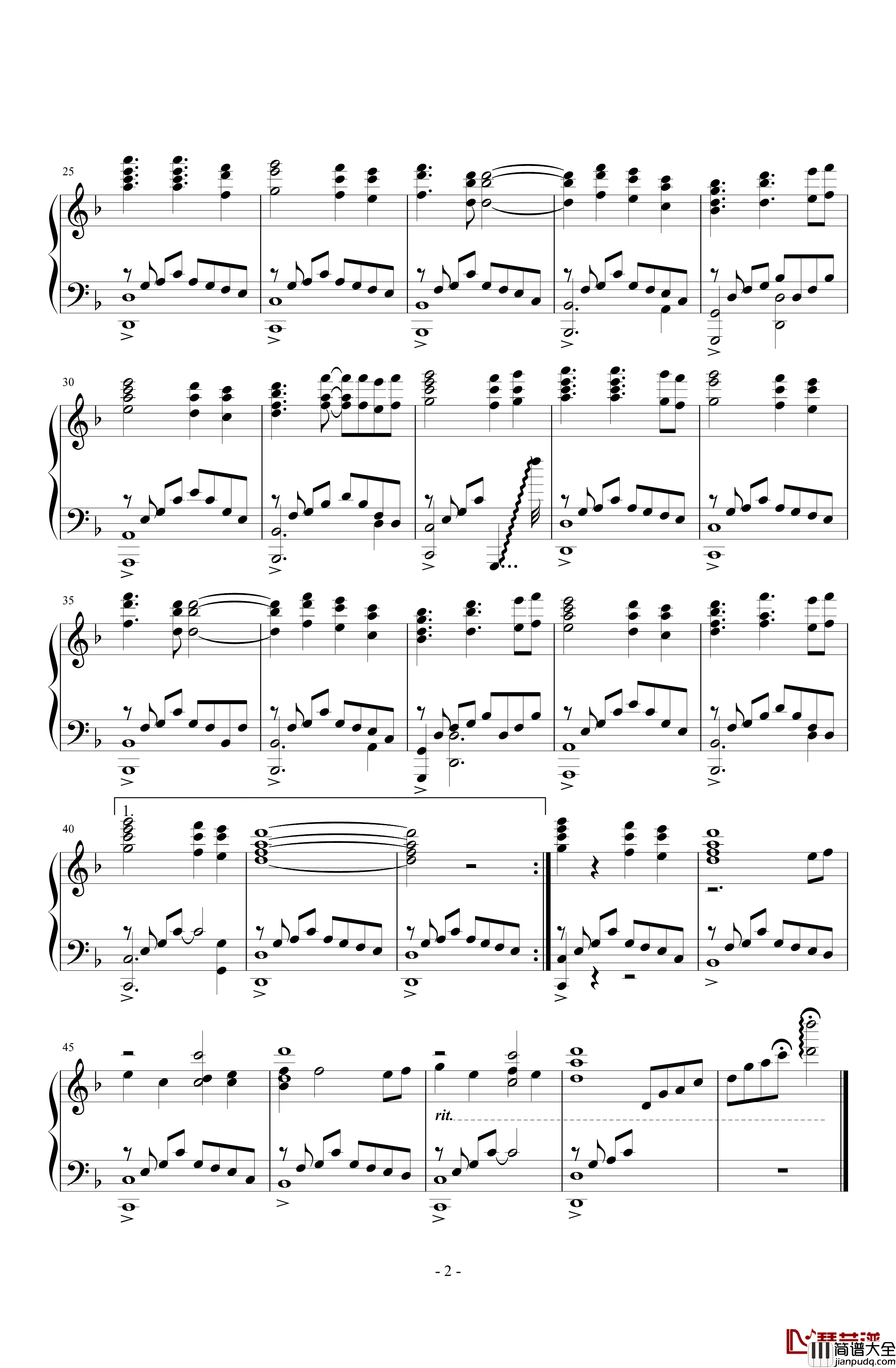 Silent_refrain钢琴谱_瑶山百灵