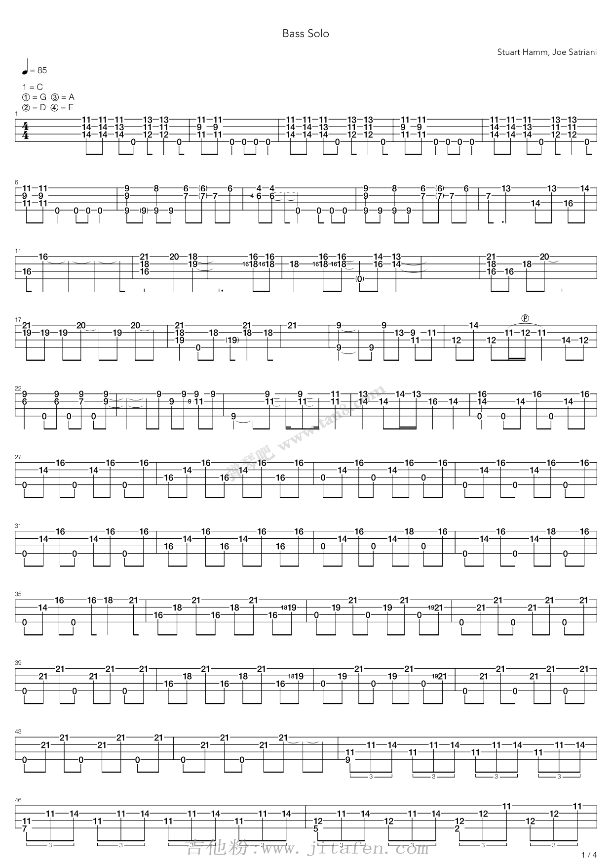 Bass Solo Live In San Fransisco 吉他谱 Bass Solo Live In San Fransisco 吉他谱