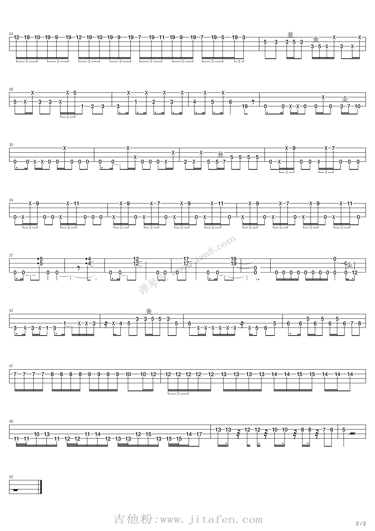 雅尼卫城音乐会Bass solo 吉他谱 雅尼卫城音乐会Bass solo 吉他谱