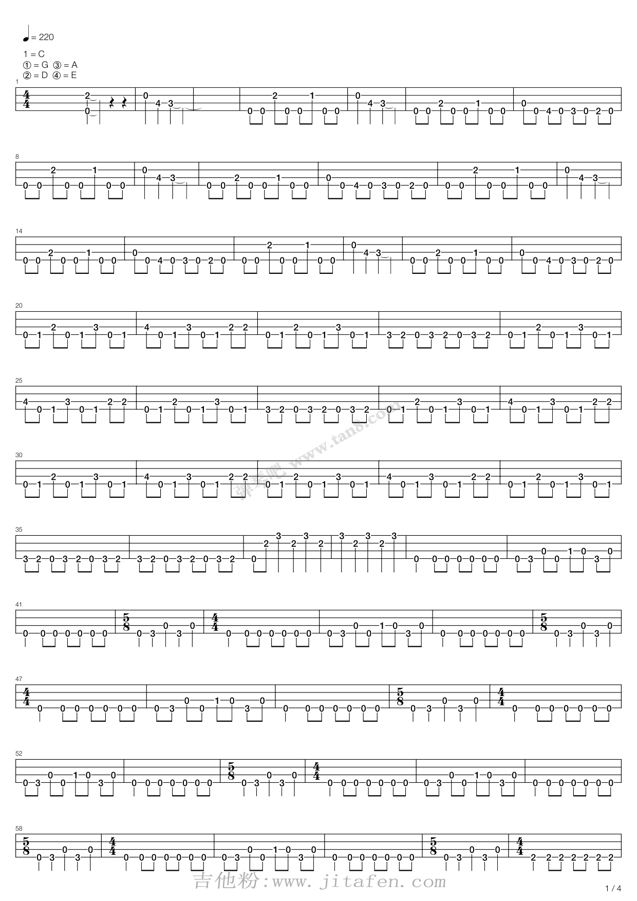 Master Of Puppets (Power Bass Acoustic Solo Cover) 吉他谱