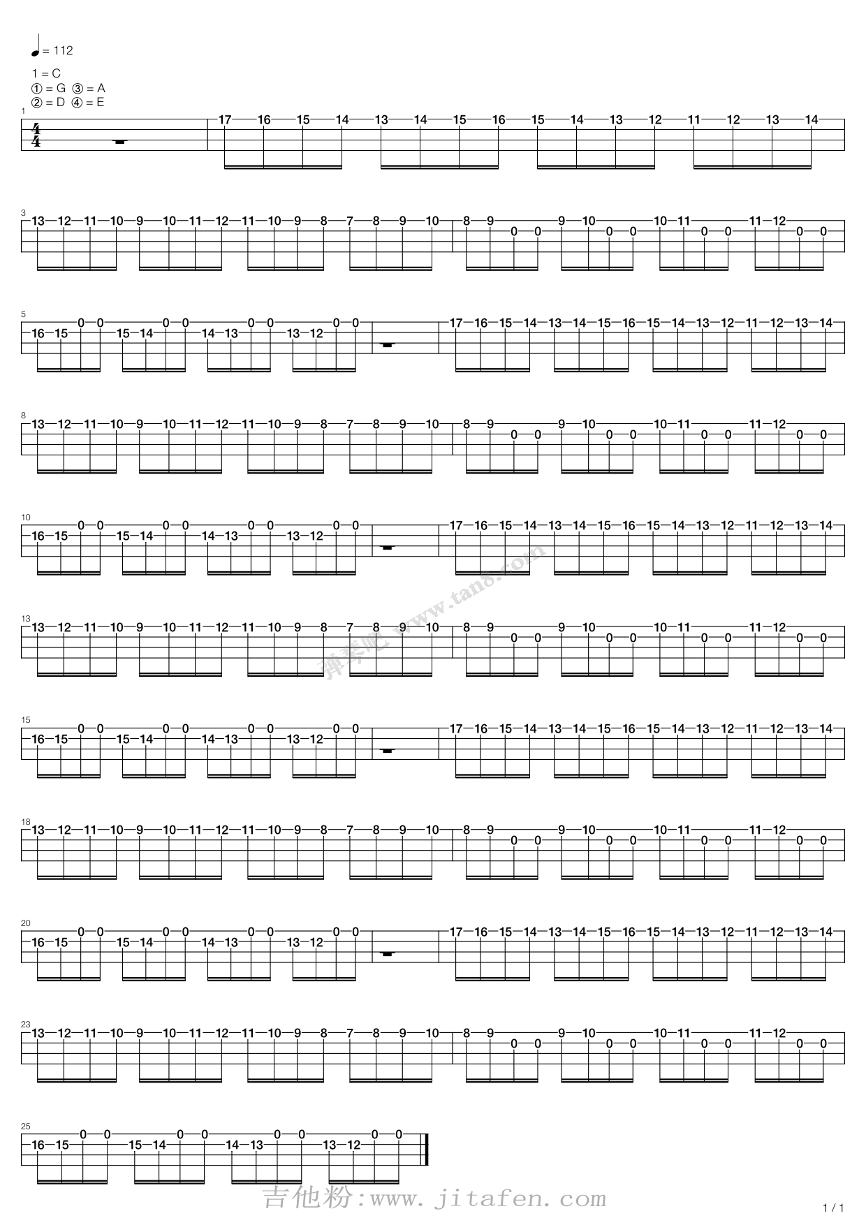 地狱贝斯:第一册第二章节 - 练习曲 吉他谱 地狱贝斯:第一册第二章节 - 练习曲 吉他谱