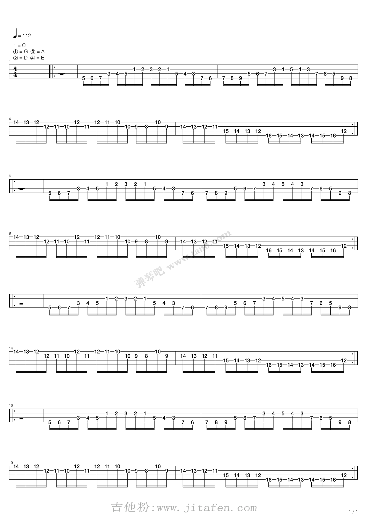 地狱贝斯:第一册第二章节 - 过关练习曲 ... 吉他谱 地狱贝斯:第一册第二章节 - 过关练习曲 ... 吉他谱