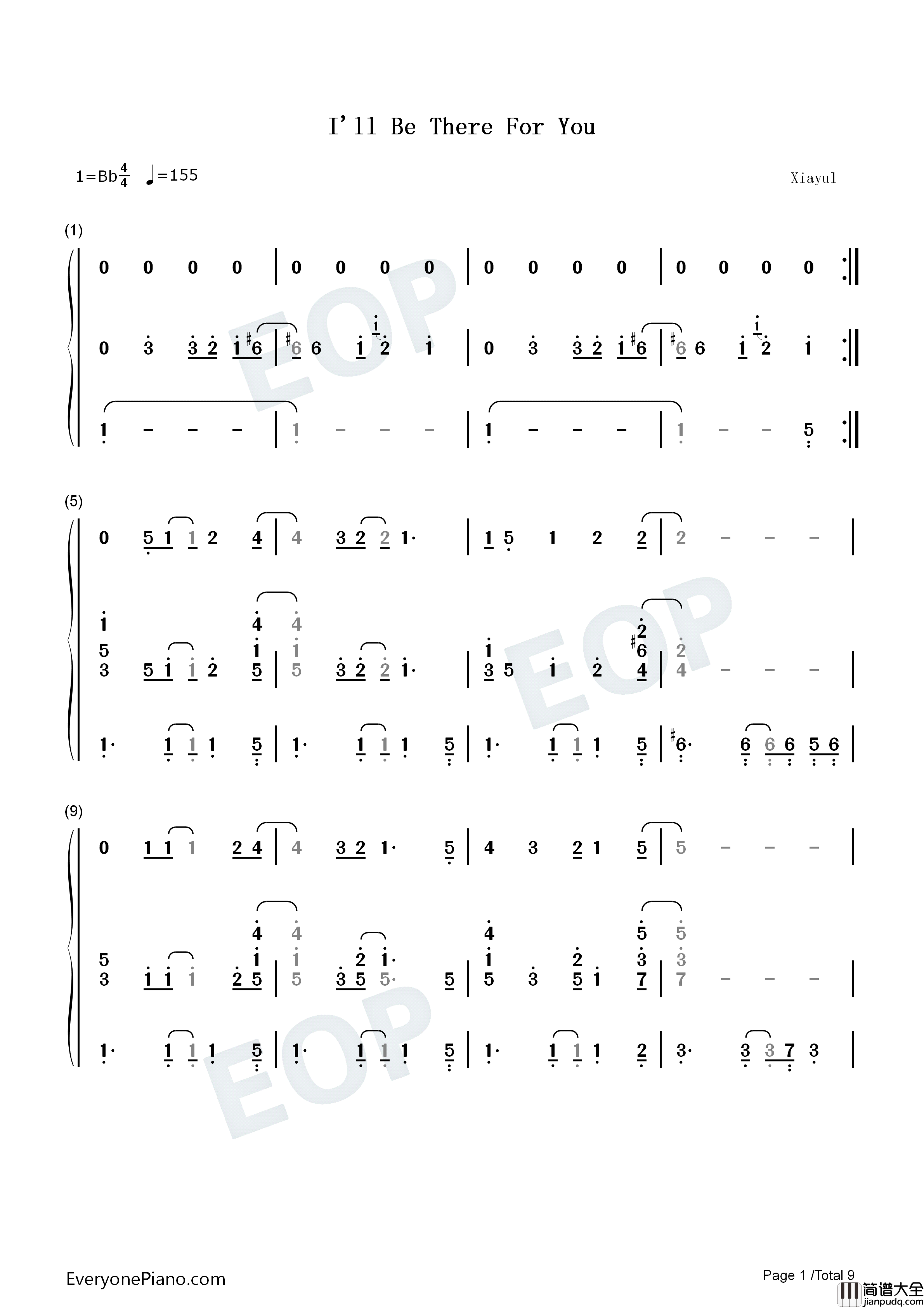 I_Will_Be_There_for_You钢琴简谱_The_Rembrandts演唱