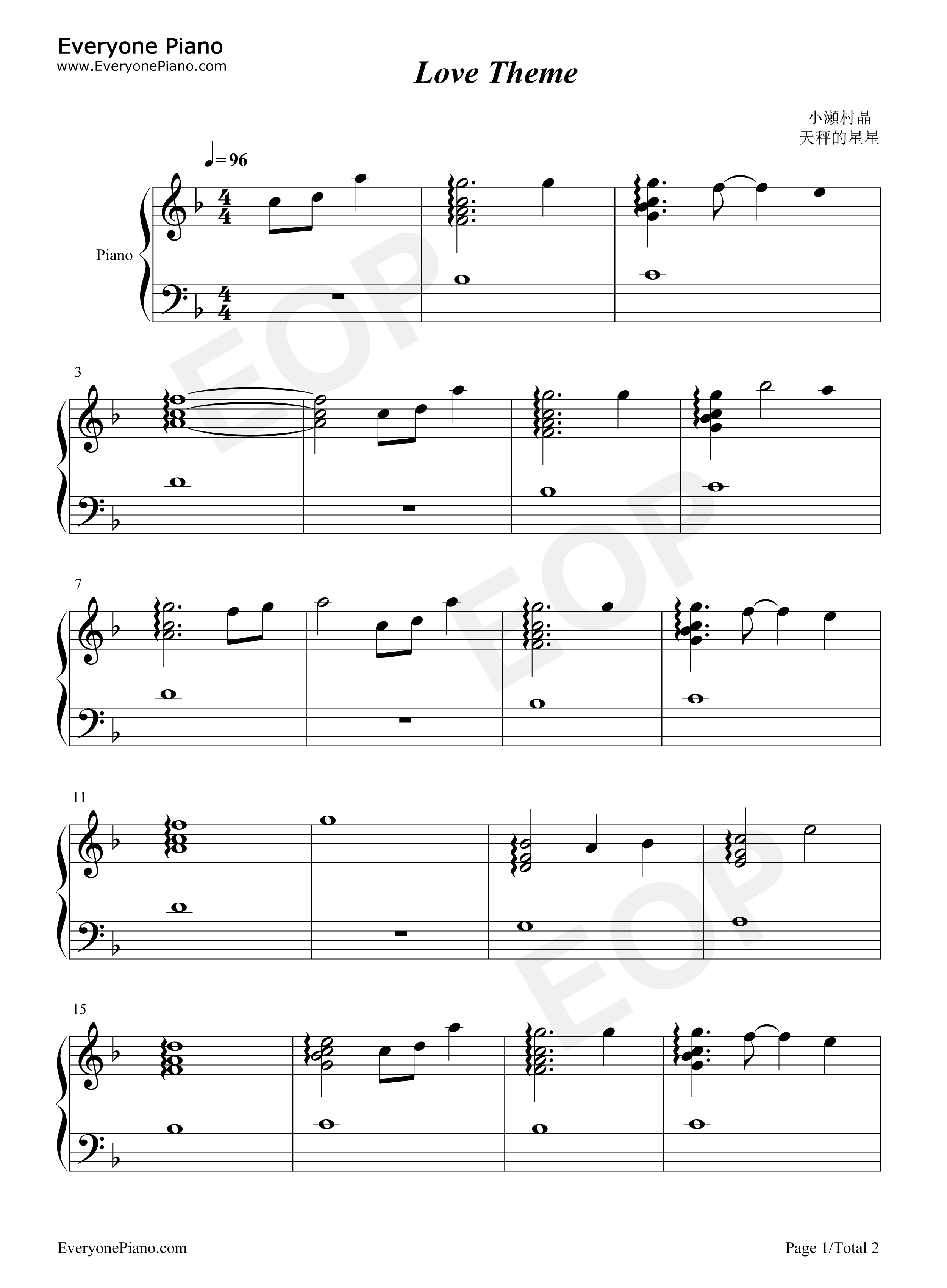 Love_Theme钢琴谱_小濑村晶