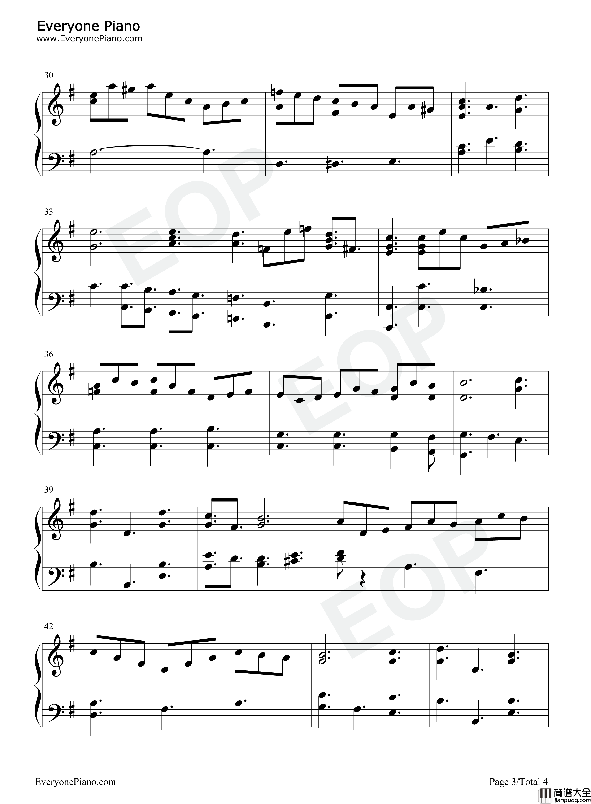 耶稣世人仰望的喜悦钢琴谱_巴赫