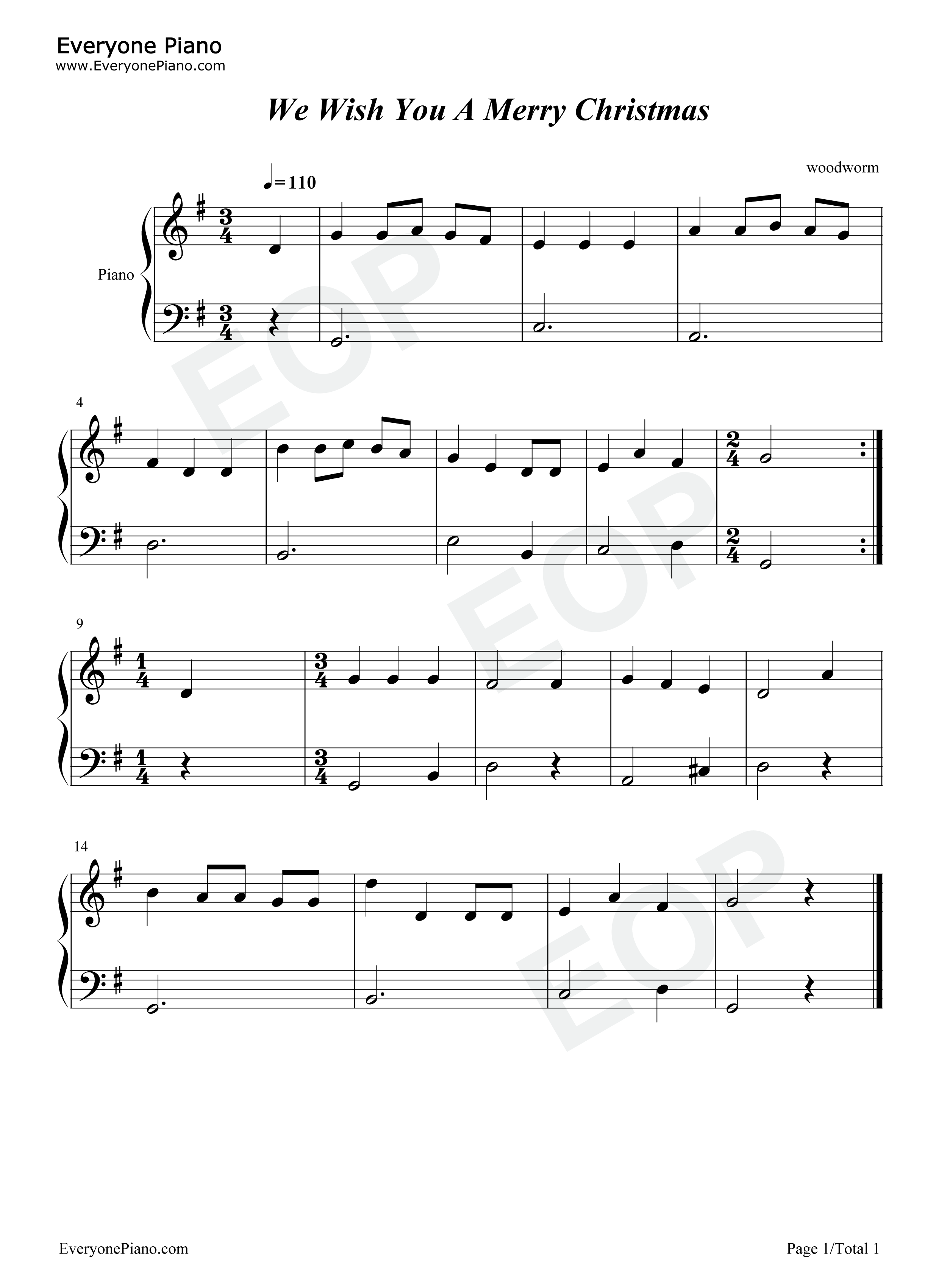 We_Wish_You_A_Merry_Christmas钢琴谱_英国童声合唱团