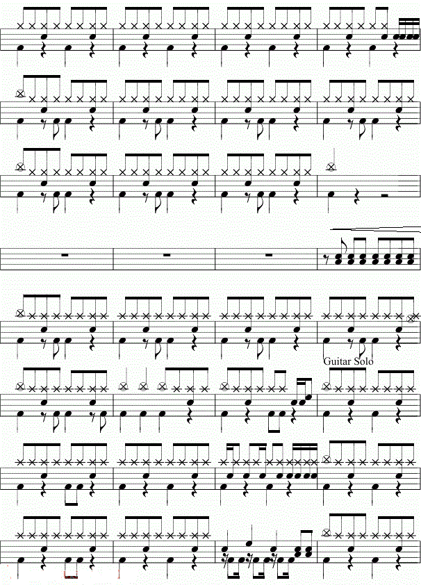 海阔天空架子鼓谱2