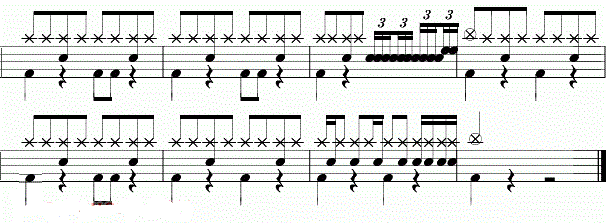 海阔天空架子鼓谱3