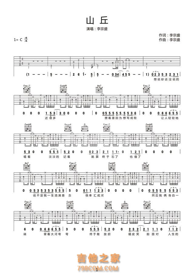 李宗盛最经典10首歌吉他谱,年少不懂李宗盛,听懂已是曲终人!