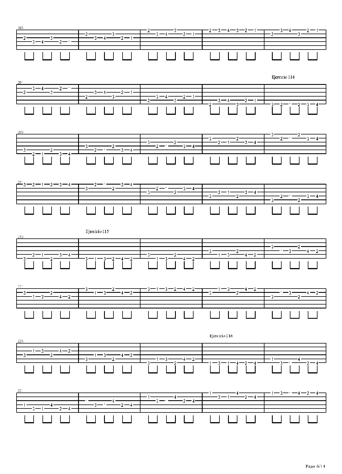 电吉他练习谱《704 exercises for guitar, 1-96 - Exercises 97-140》