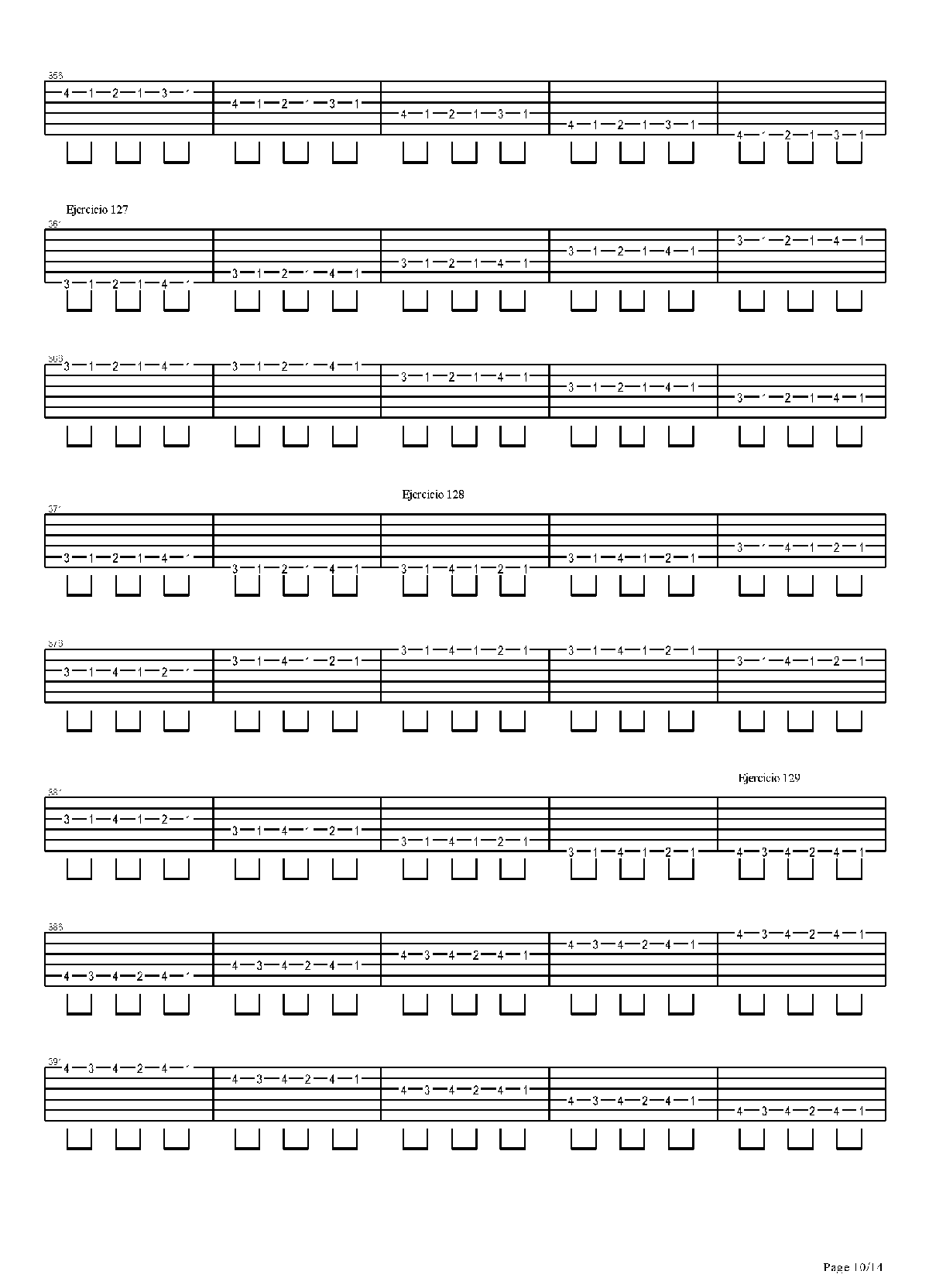 电吉他练习谱《704 exercises for guitar, 1-96 - Exercises 97-140》
