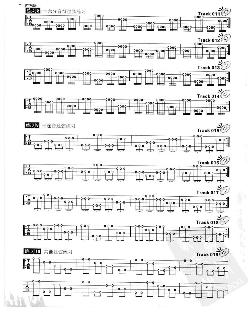 电贝司基础练习谱《右手练习》