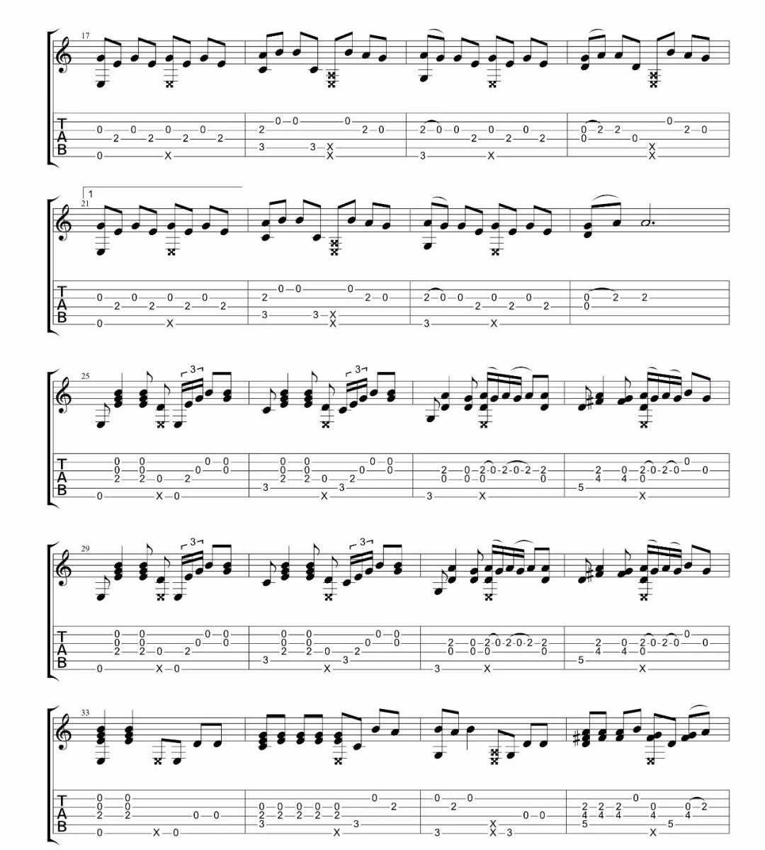 病变指弹吉他谱2-cubi