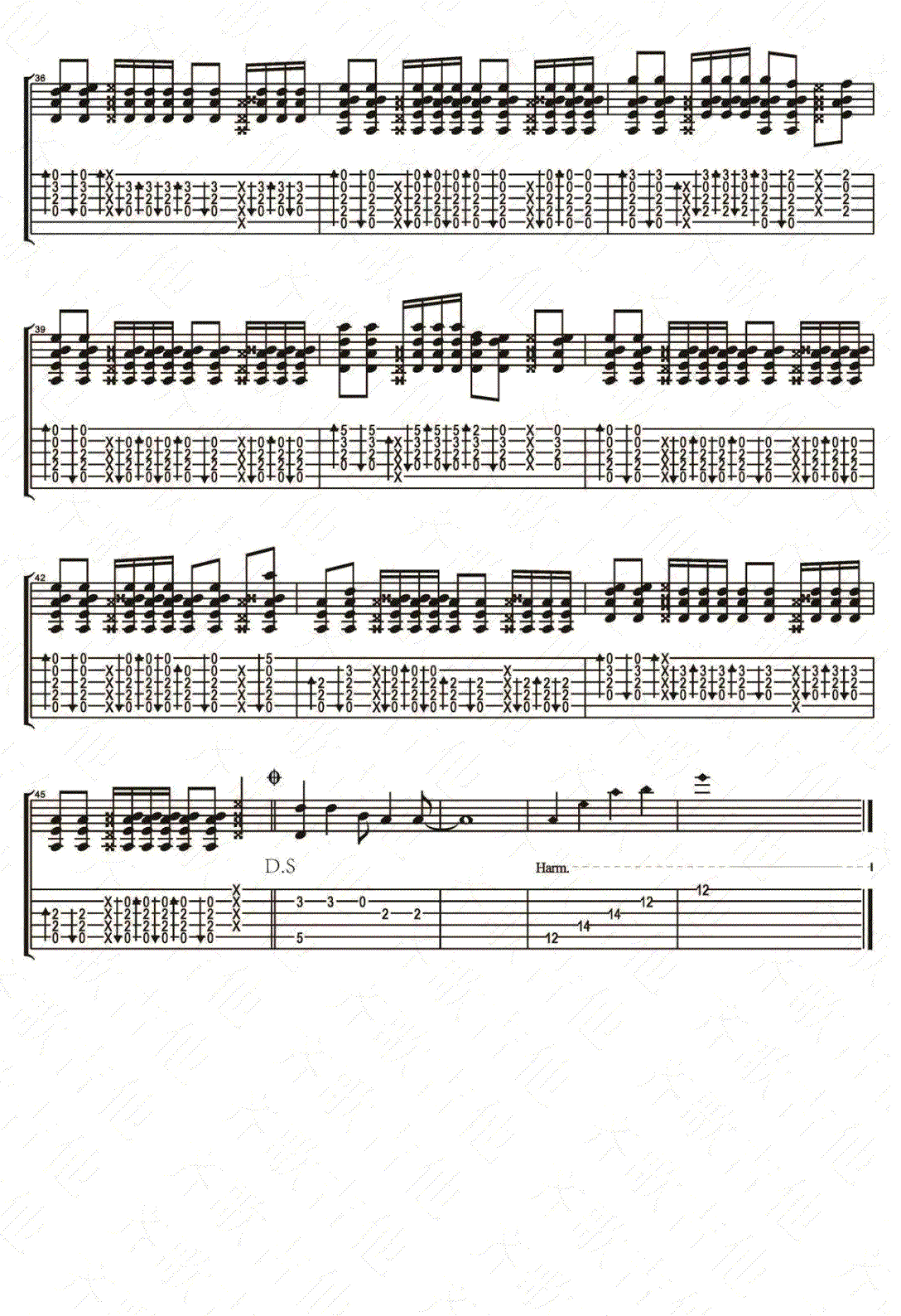 一无所有指弹吉他谱4-崔健