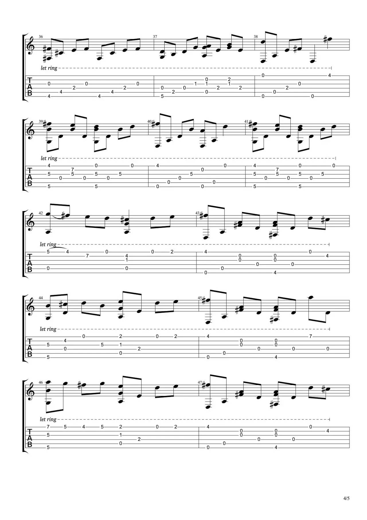 少年的梦指弹吉他谱预览图