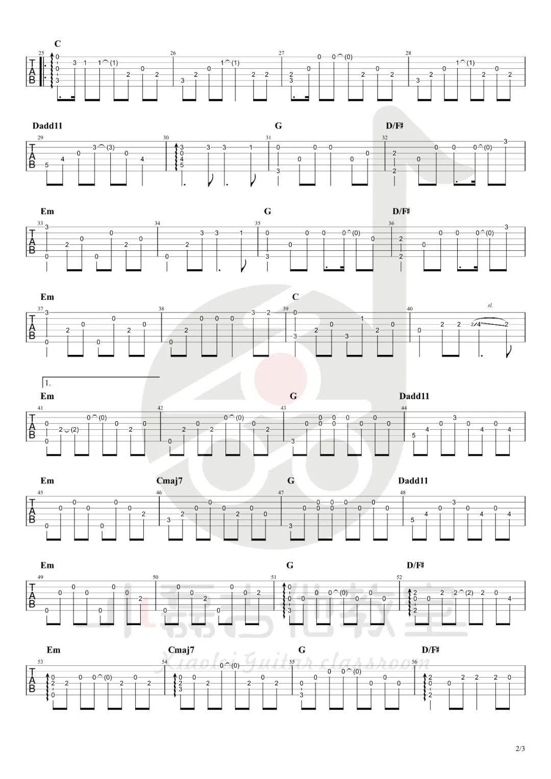 泸沽湖指弹吉他谱预览图
