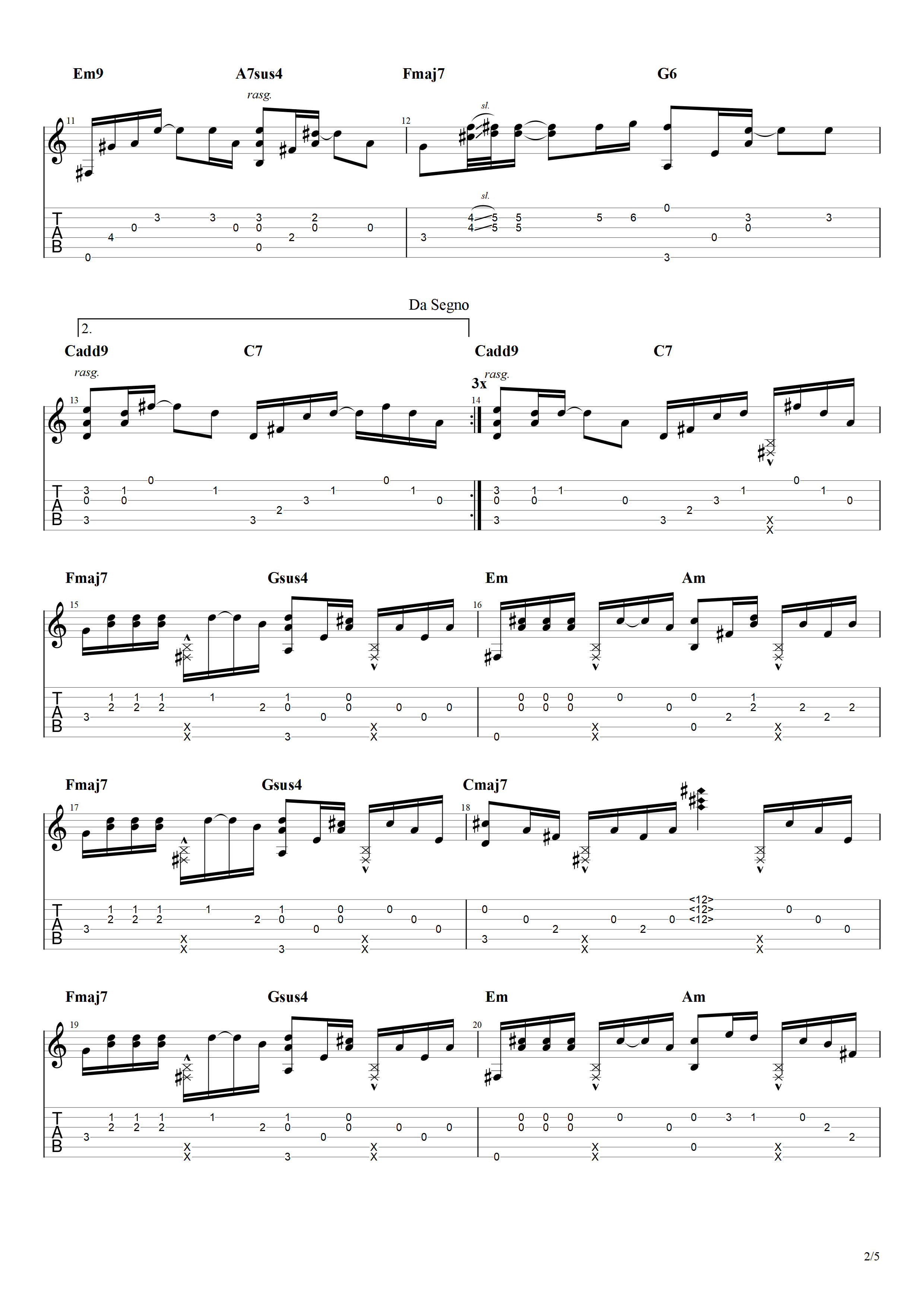 奇妙能力歌指弹吉他谱预览图