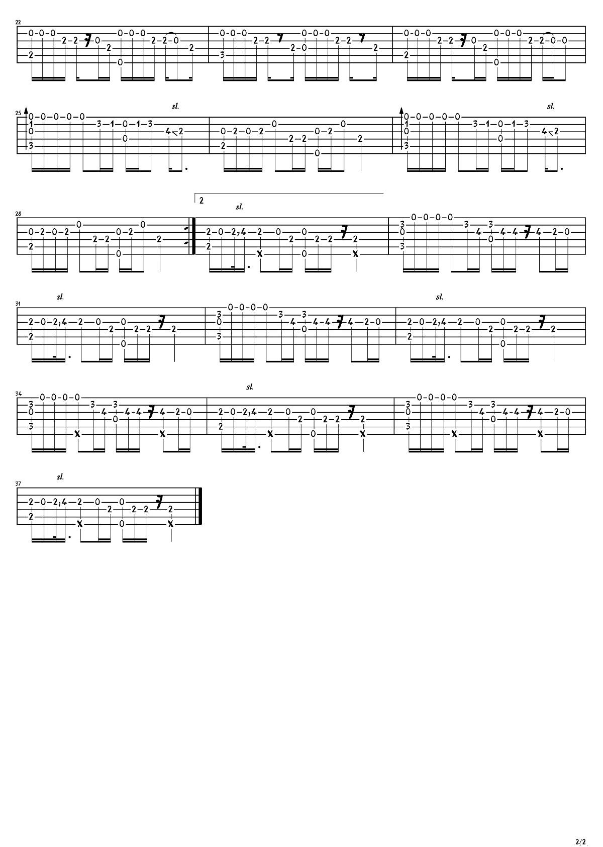 心如止水指弹吉他谱预览图