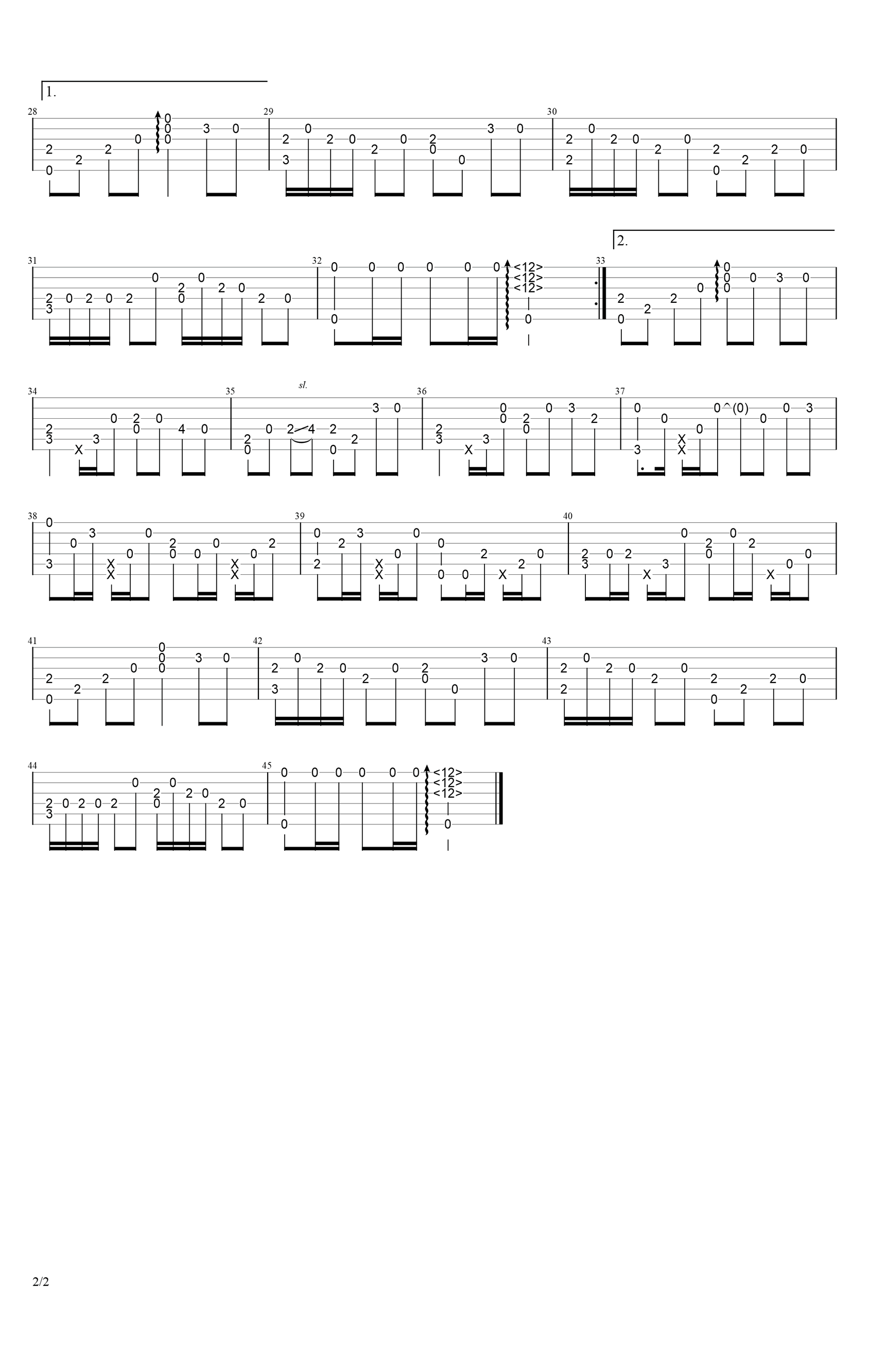 半生雪指弹吉他谱预览图