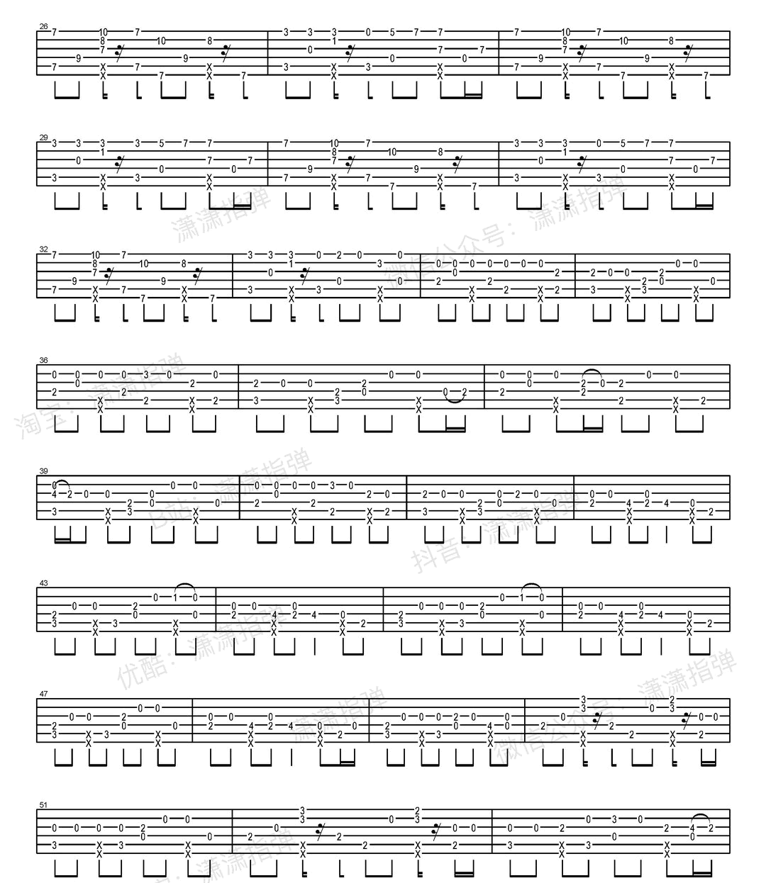 出山指弹吉他谱预览图