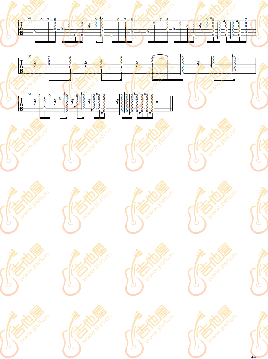 青鸟指弹吉他谱预览图