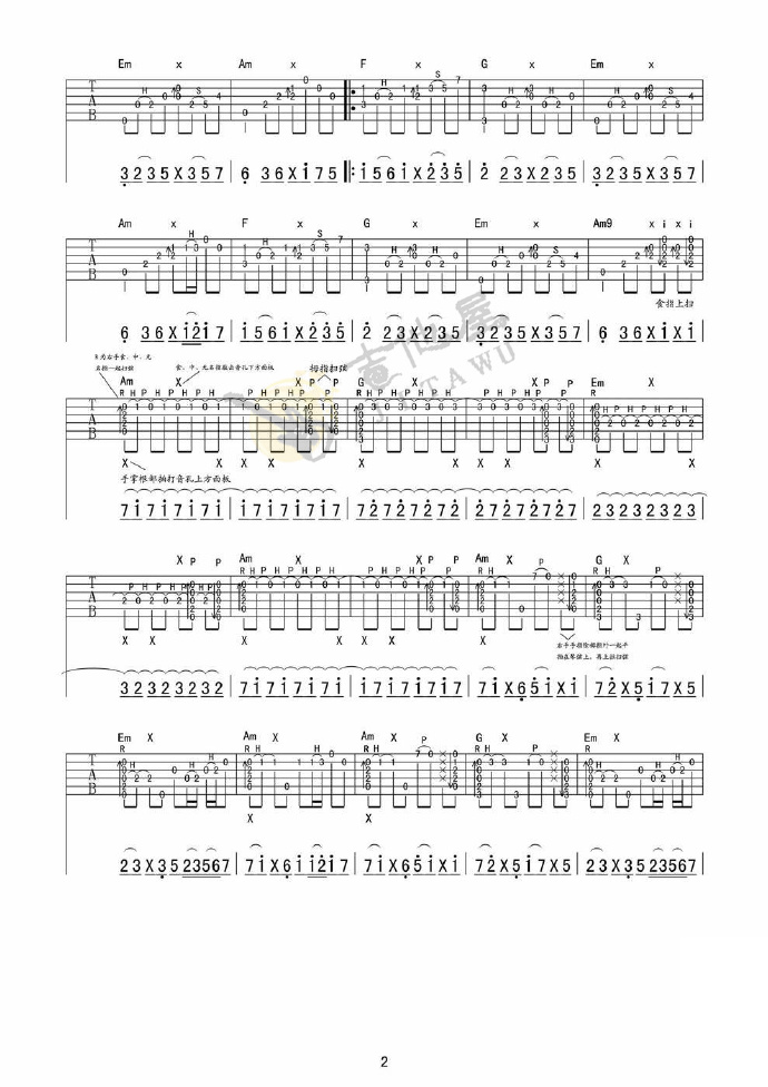 无题指弹吉他谱预览图