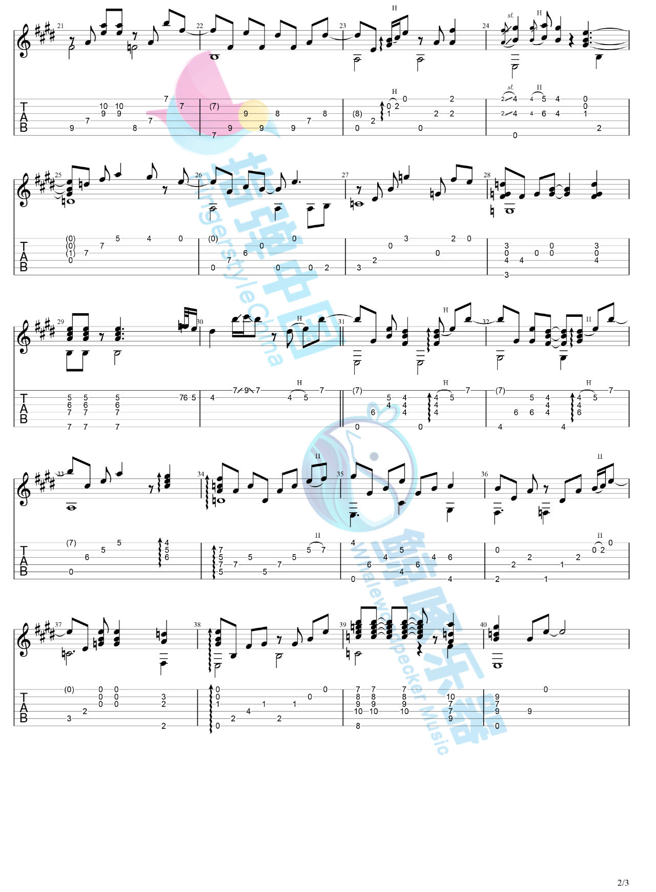 Promise指弹吉他谱预览图