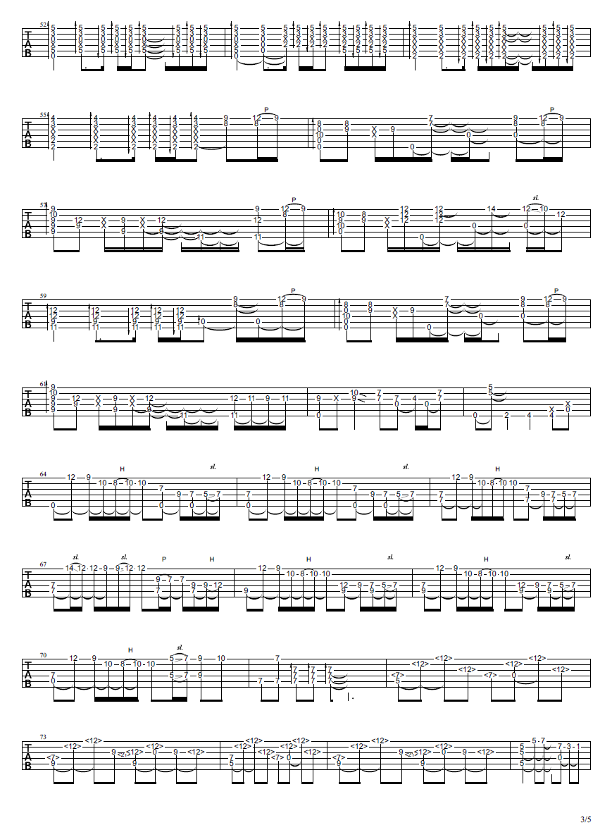 打上花火指弹吉他谱预览图