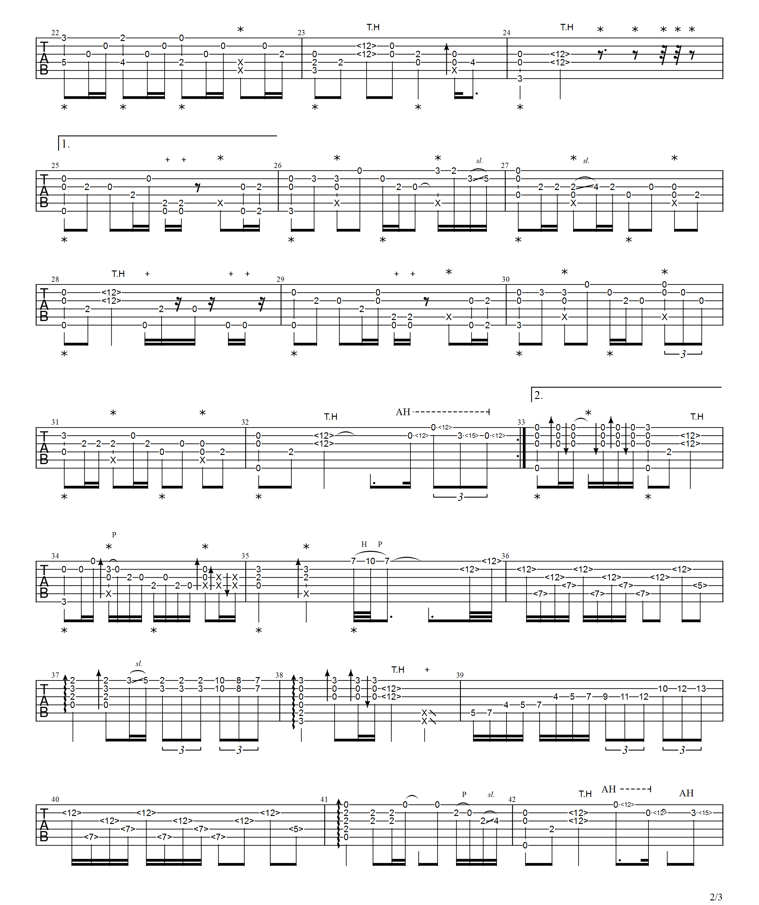 灰色轨迹指弹吉他谱预览图