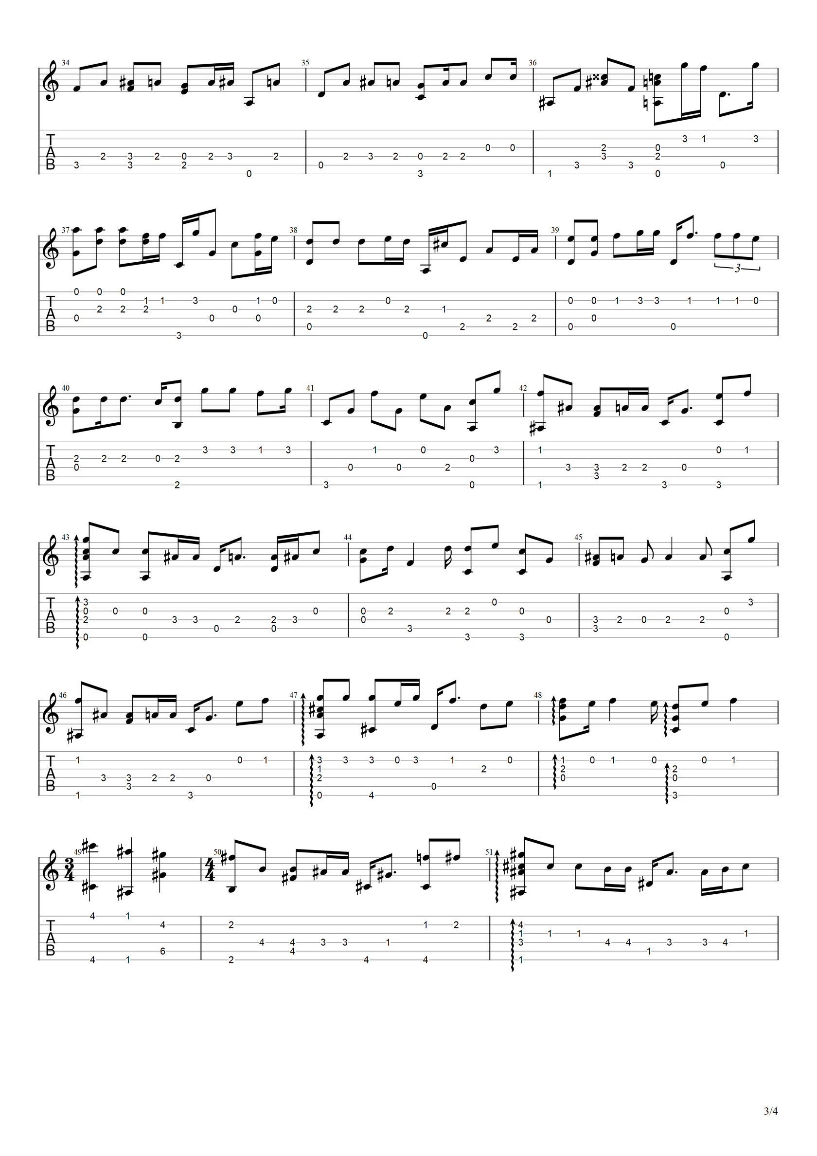 搁浅指弹吉他谱预览图