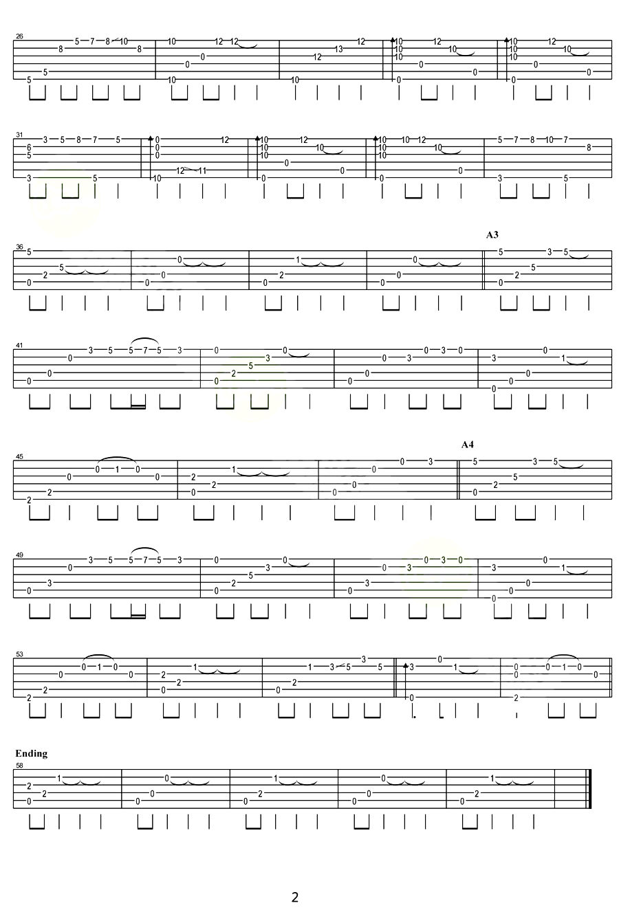 琵琶语指弹吉他谱预览图