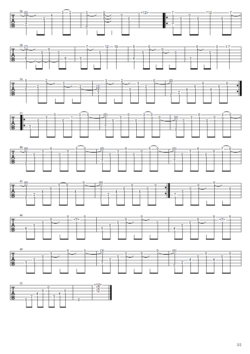 暮秋指弹吉他谱2-黄家伟