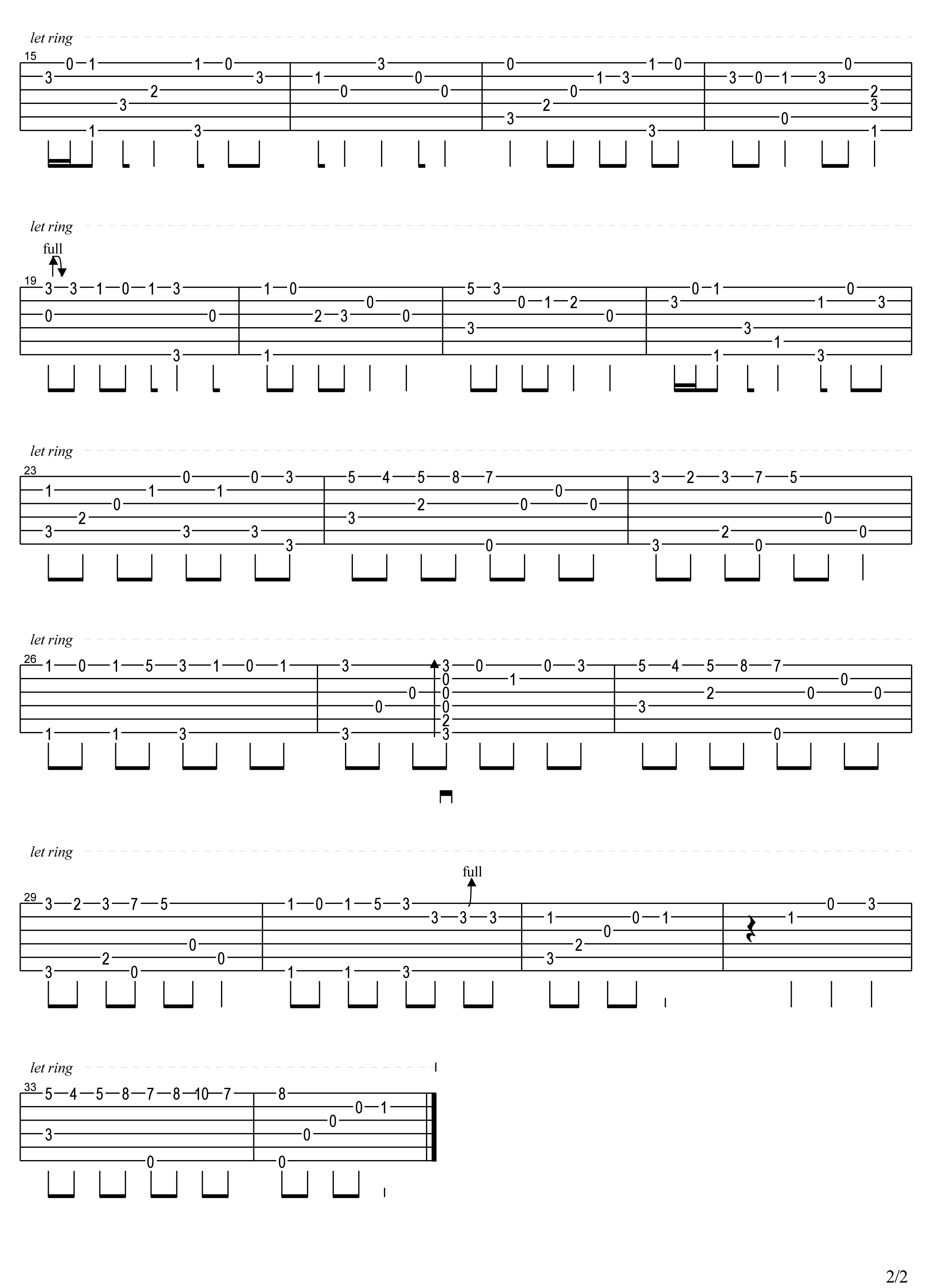 一个人的浪漫指弹谱_俞灏明_吉他指弹谱_高清独奏六线谱2