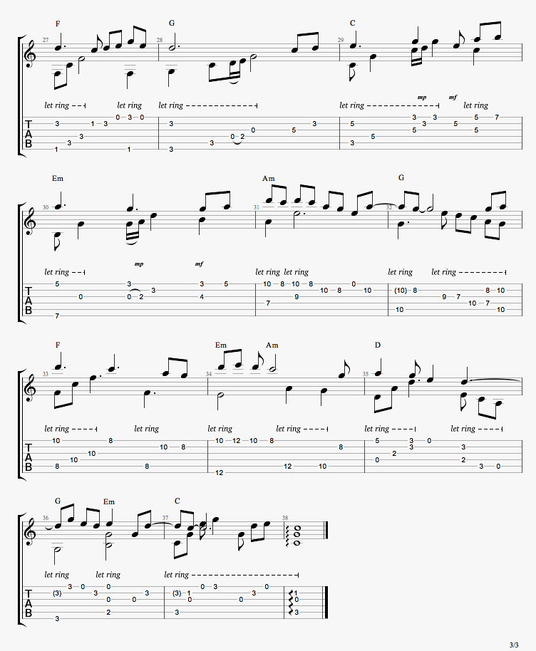 烟雨行舟指弹吉他谱_伦桑_吉他指弹谱_高清独奏六线谱3