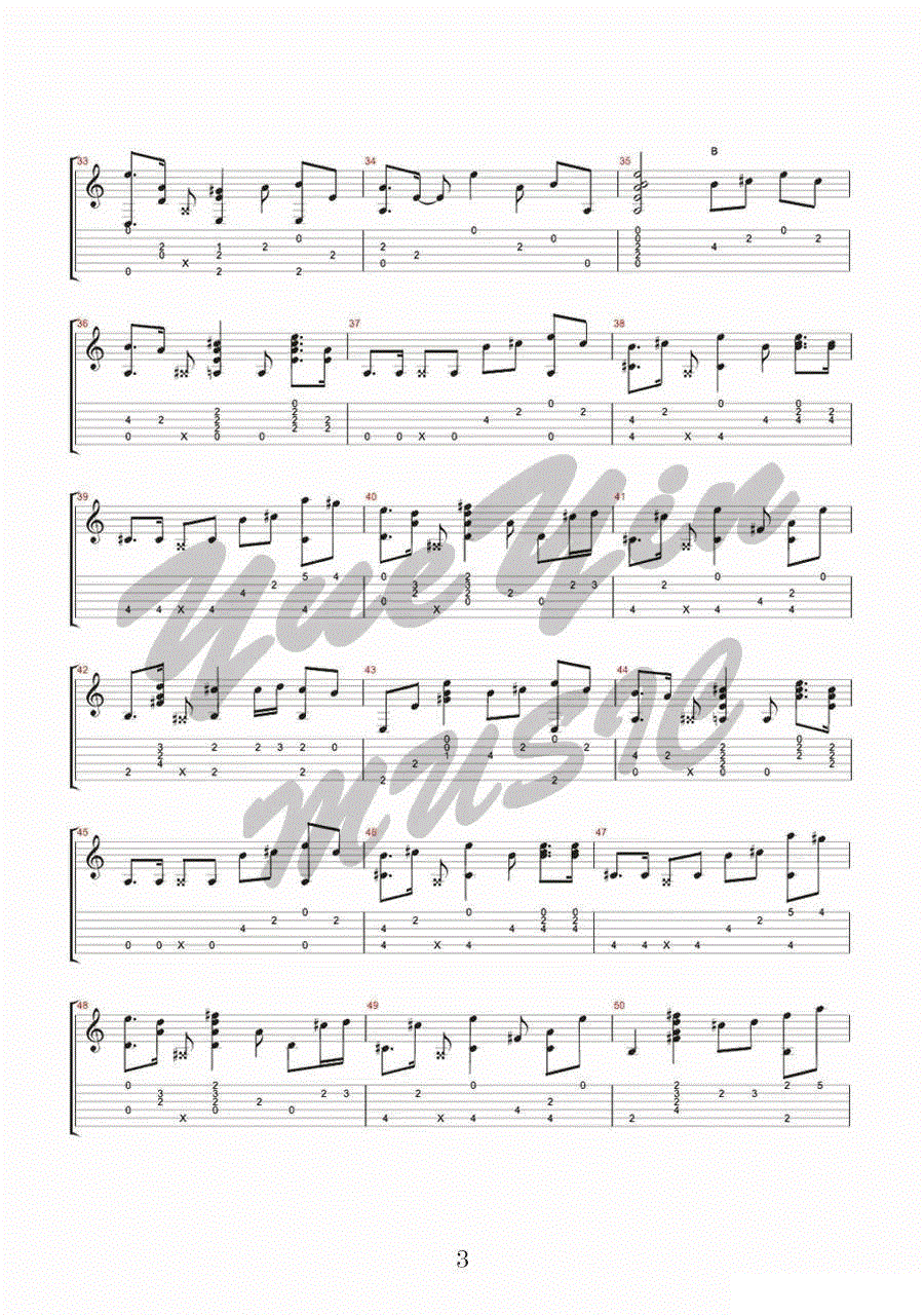 等待的风指弹吉他谱_伍伍慧_吉他指弹谱_高清独奏六线谱3