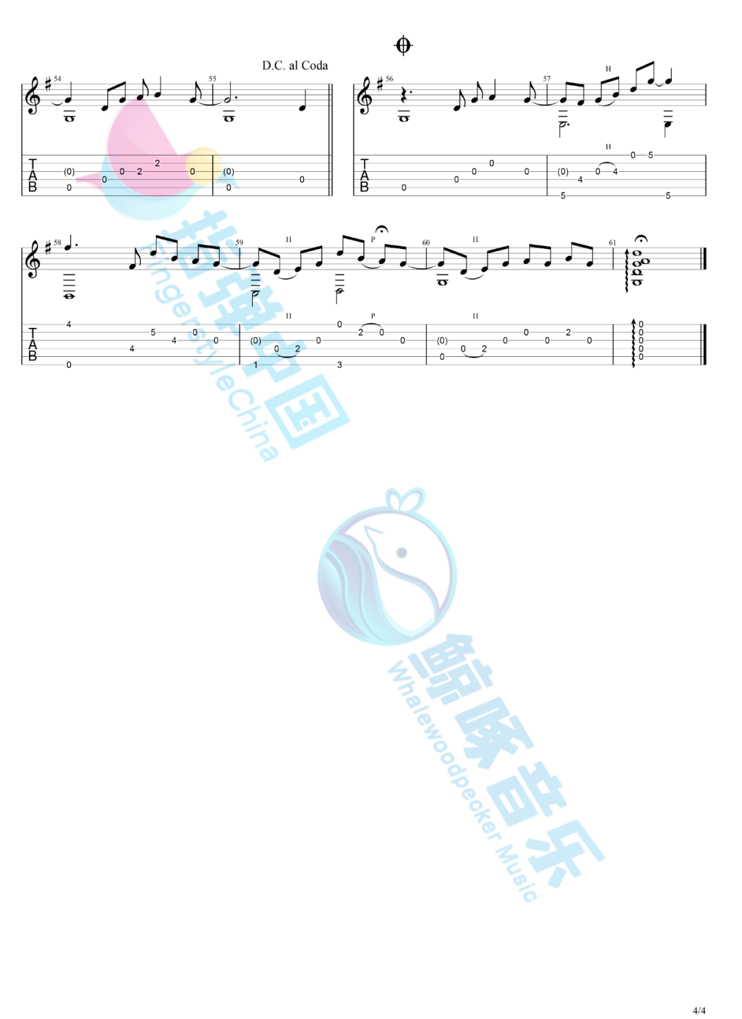 Clarence指弹吉他谱_中川砂人_吉他指弹谱_高清独奏六线谱4
