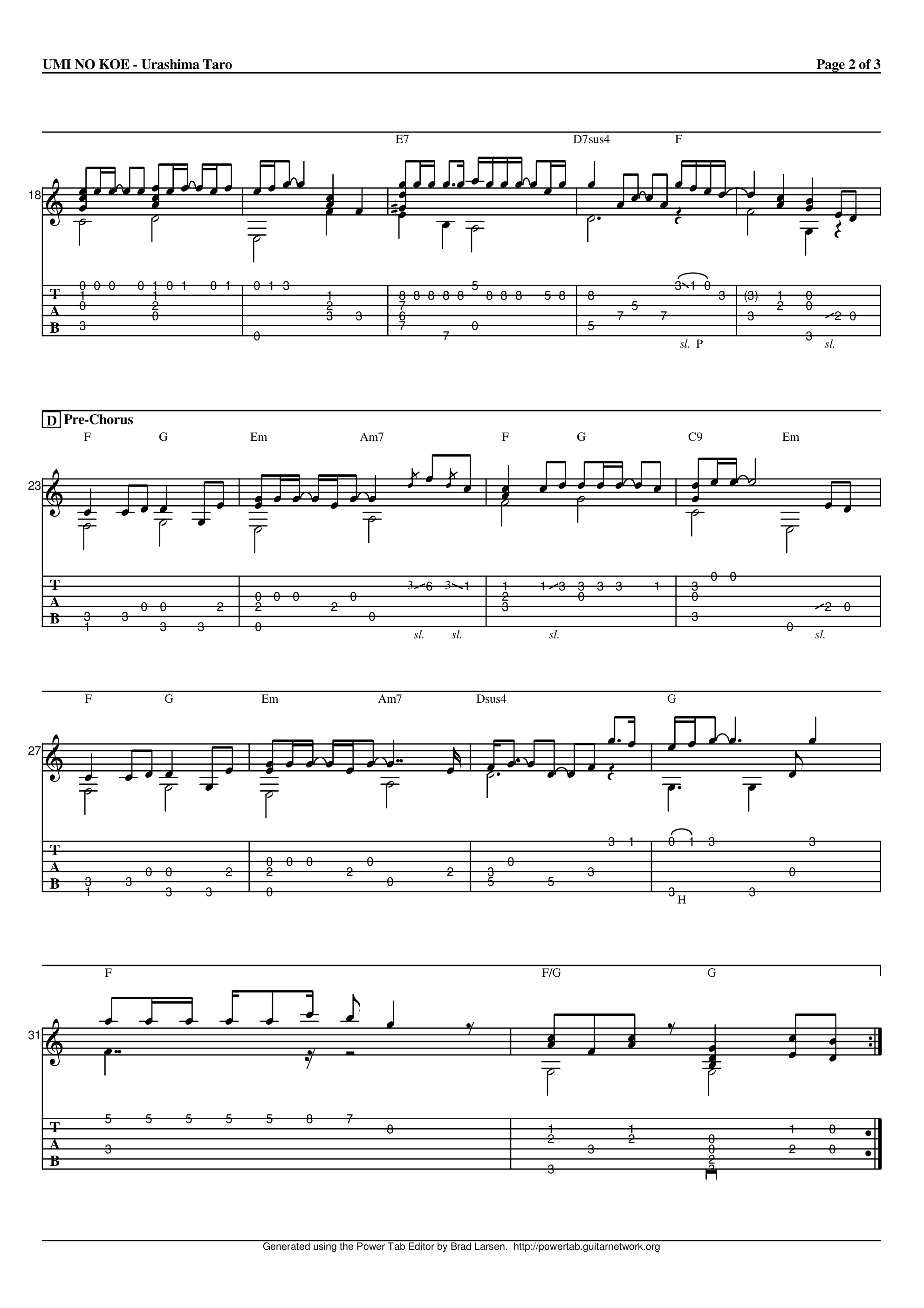 海之声指弹吉他谱_井草圣二_吉他指弹谱_高清独奏六线谱2