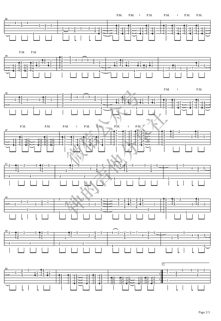 Butterfly指弹吉他谱_吉他指弹谱_高清独奏六线谱2