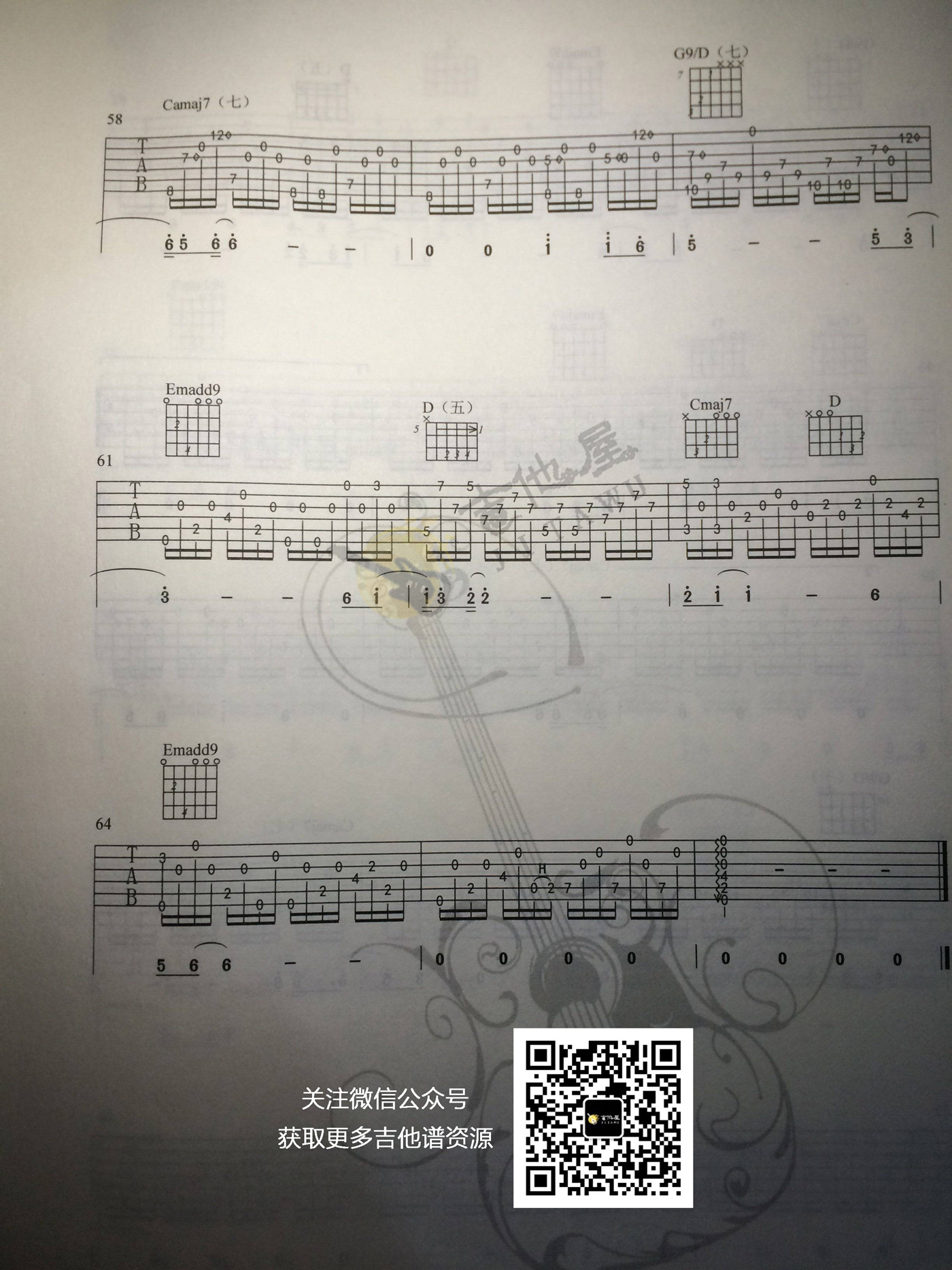 一生所爱指弹吉他谱5-琴歌