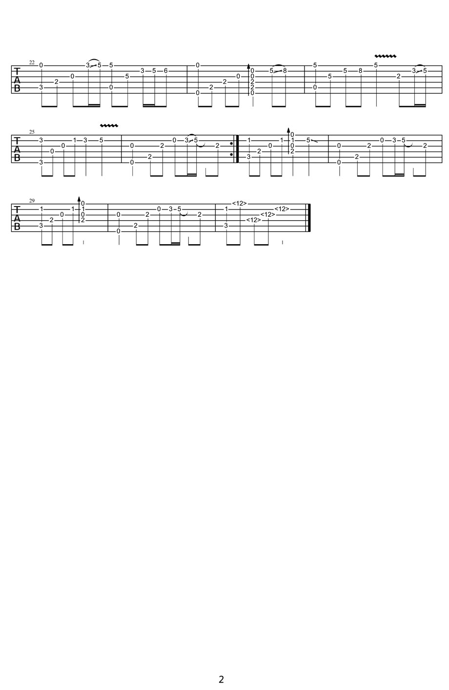 女儿情指弹吉他谱2-叶锐文