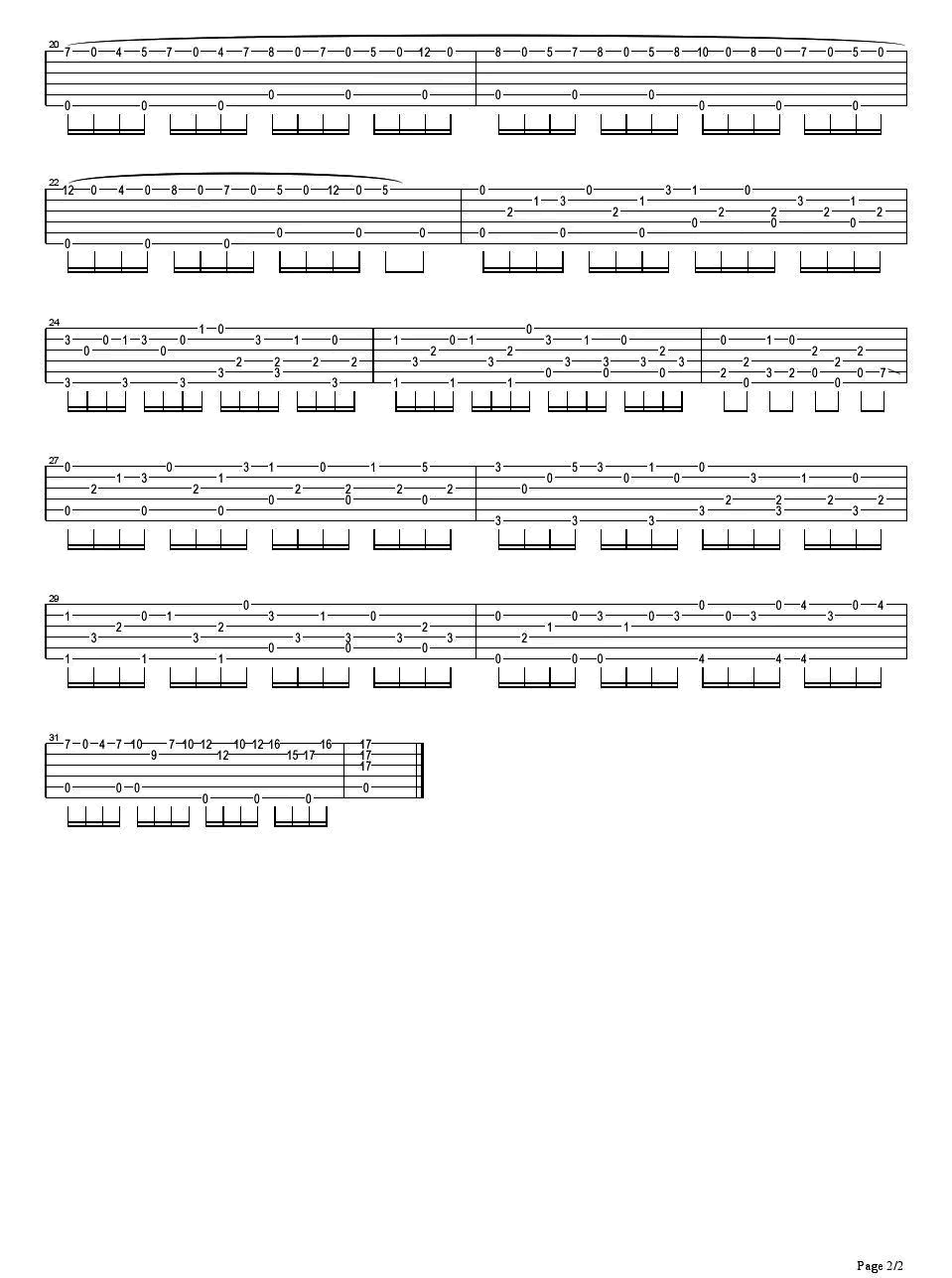 克罗地亚狂想曲指弹吉他谱2