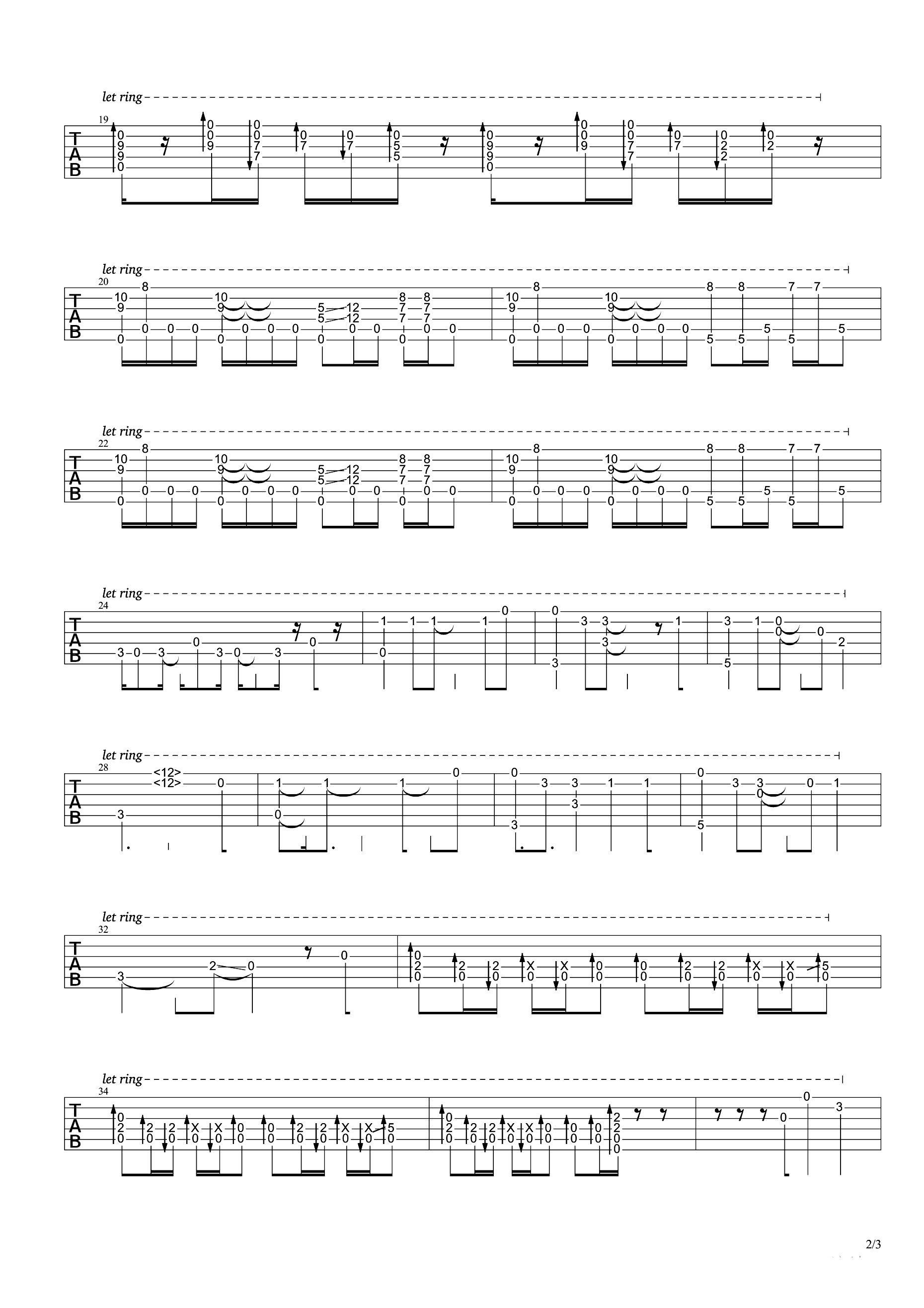 Unravel指弹吉他谱2