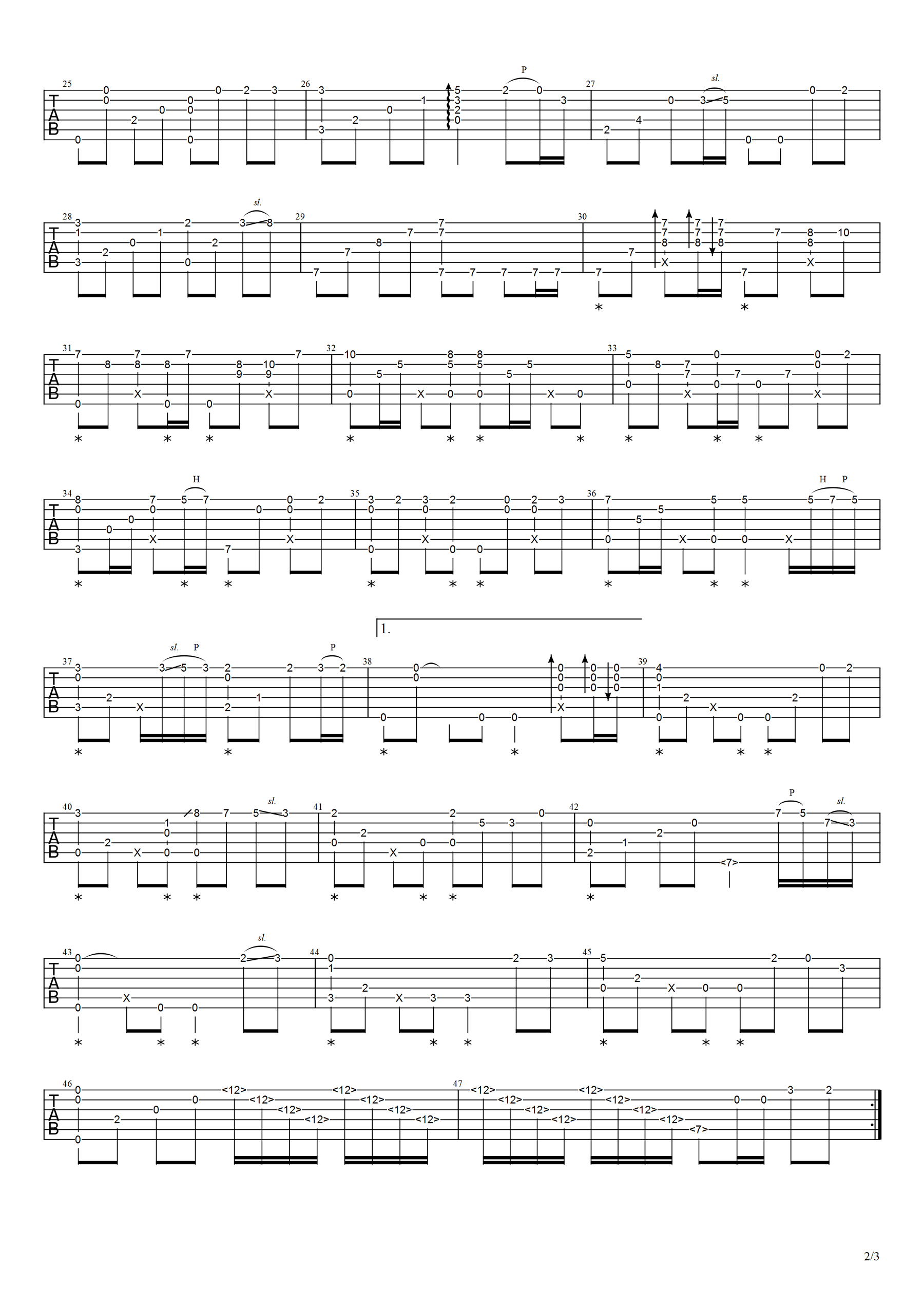 月半小夜曲指弹吉他谱2-李克勤