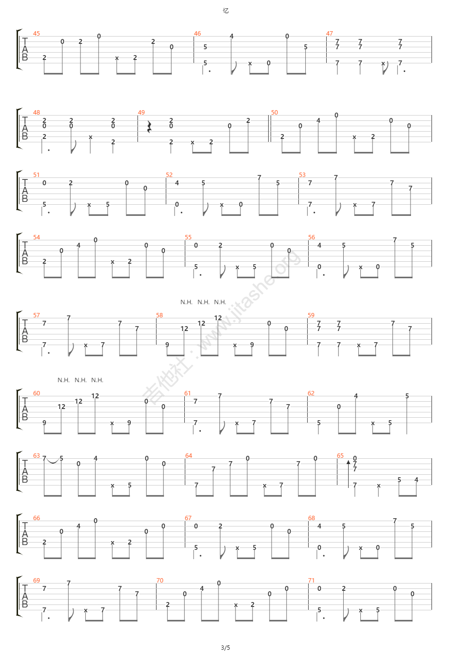 忆指弹吉他谱3-陈亮