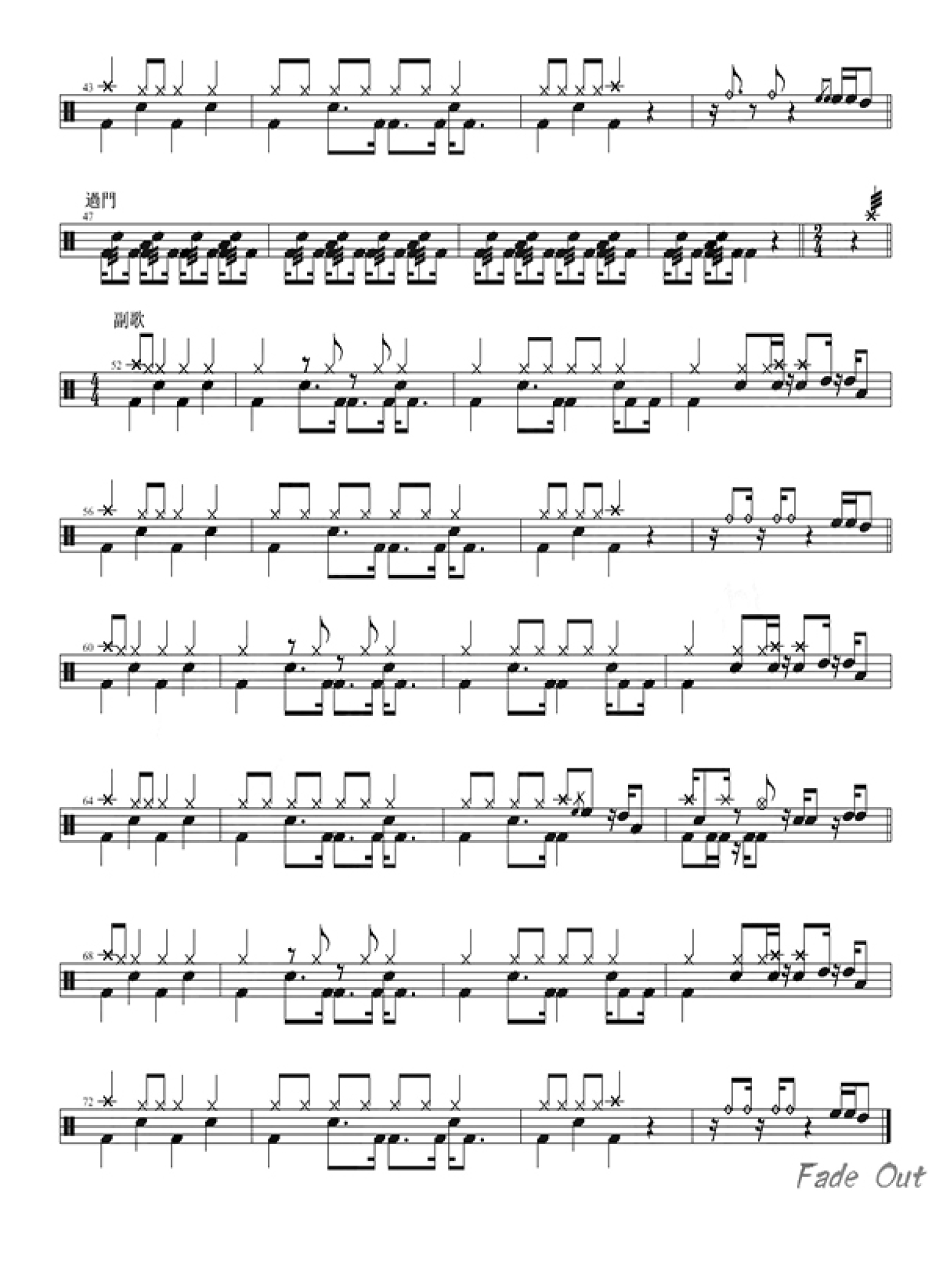 征服架子鼓谱2-那英