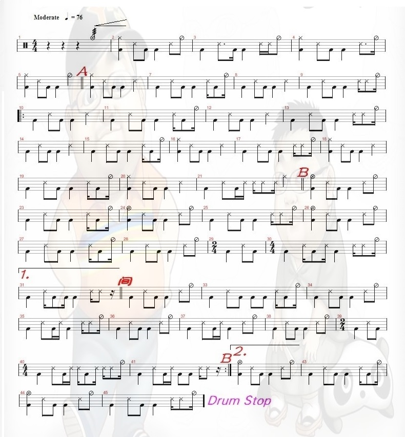 秋天不回来架子鼓谱-王强