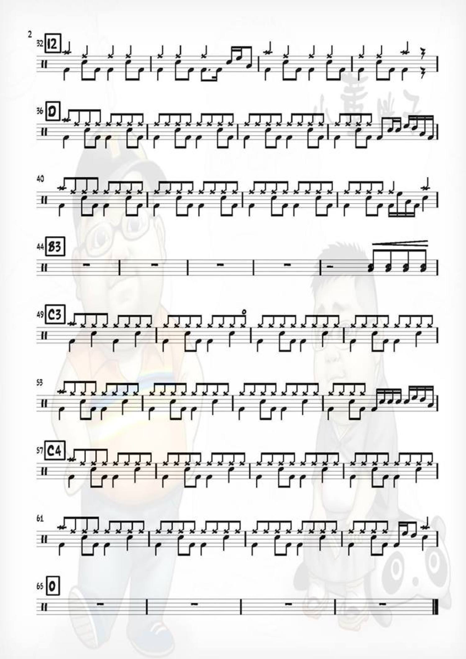 我最亲爱的架子鼓谱2-张惠妹