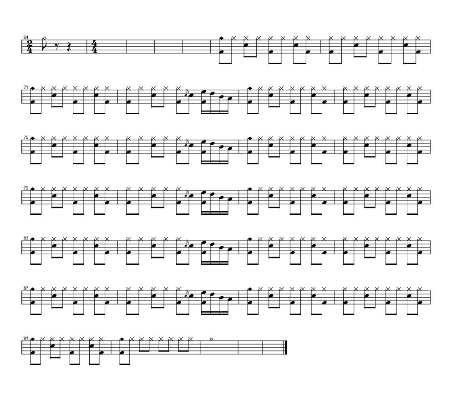 执着架子鼓谱2-许巍