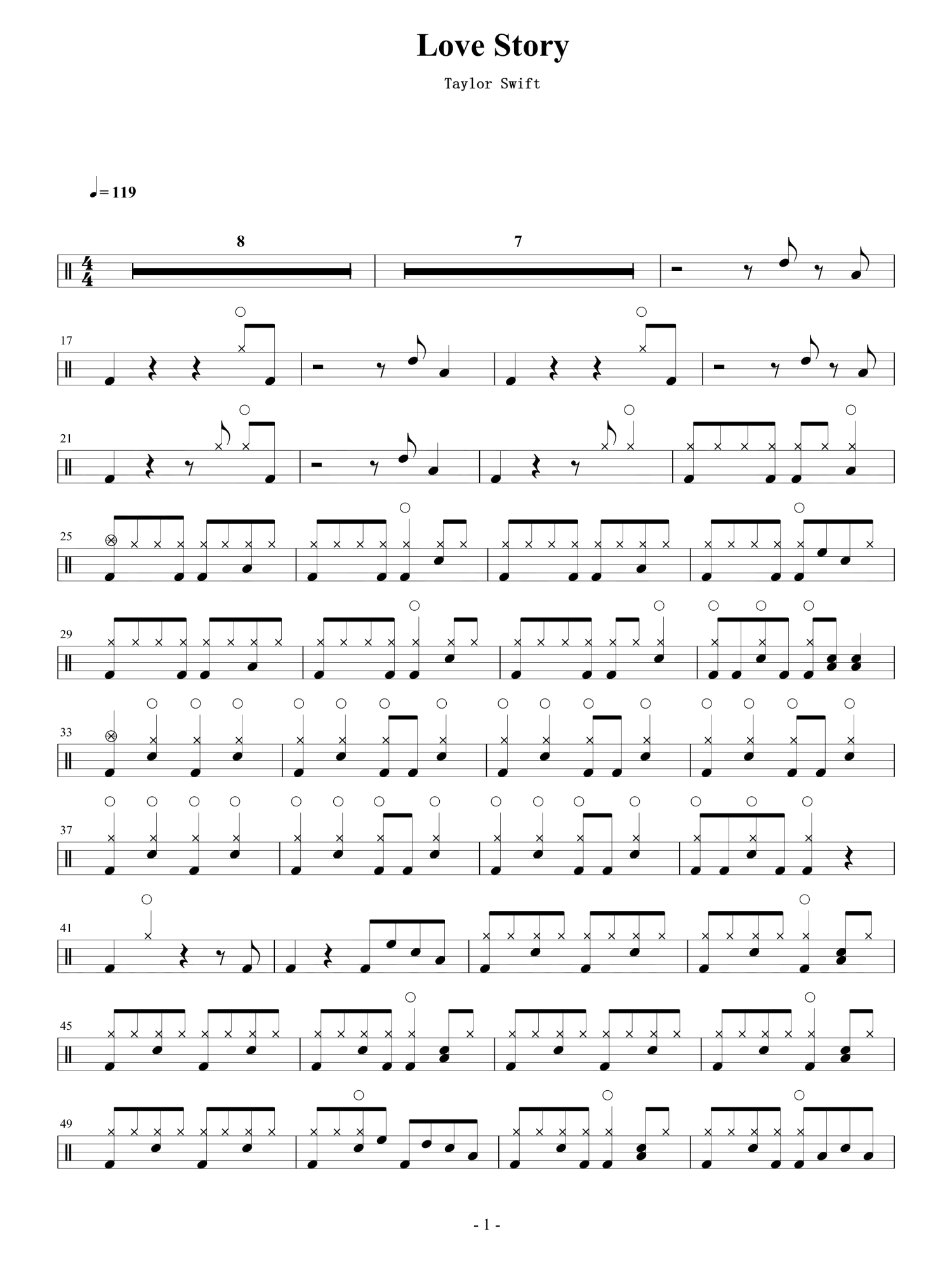 Love-Story架子鼓谱1-Taylor-Swift