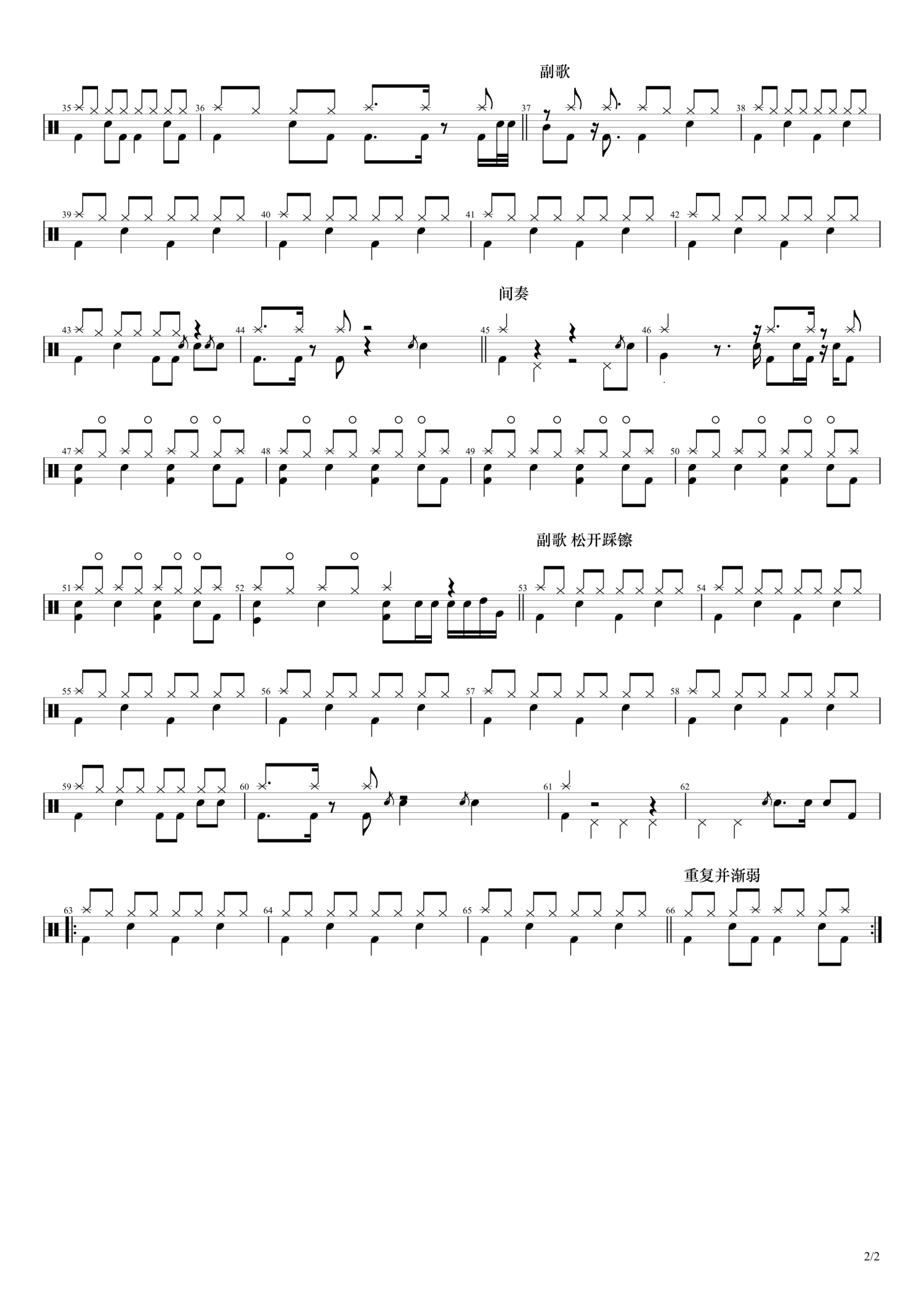 回到黑暗架子鼓谱2-Ac/Dc